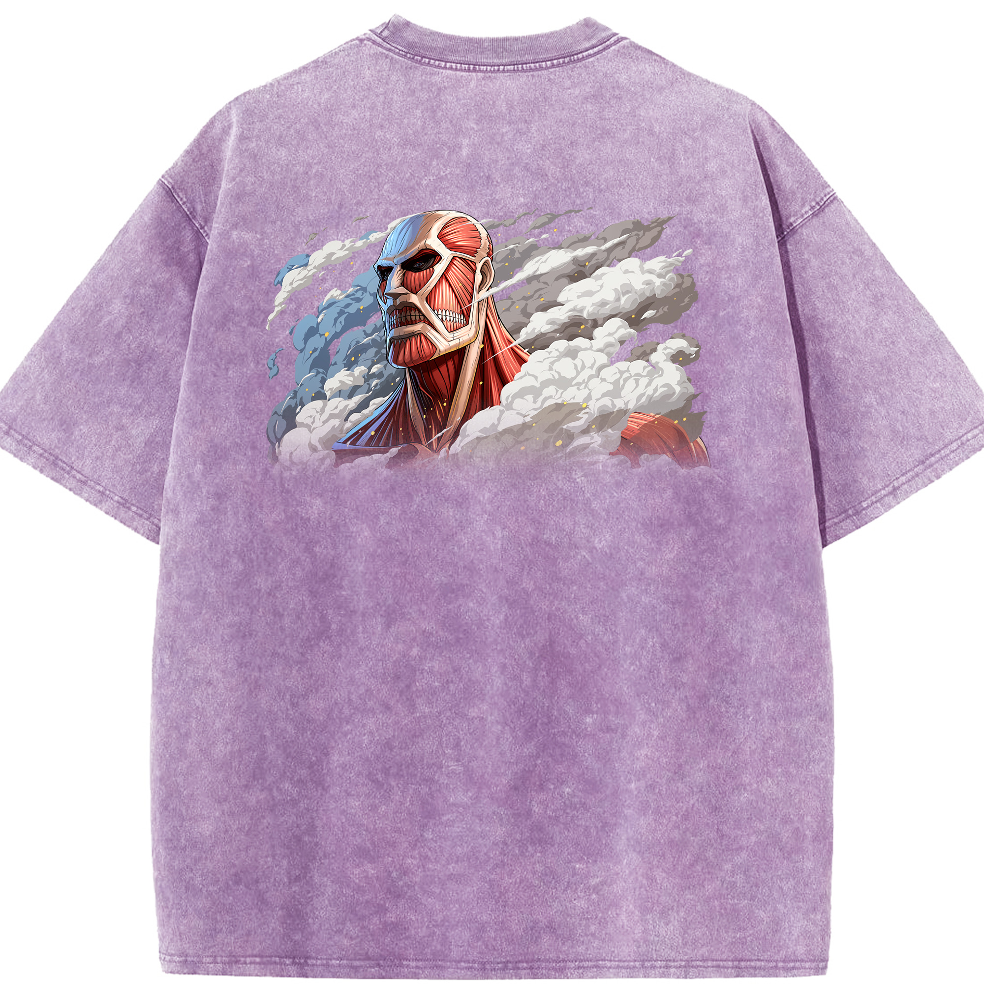 （画像用） 進撃の巨人 Attack on Titan 綿100% ヴィンテージ風 半袖Tシャツ（背面プリント）