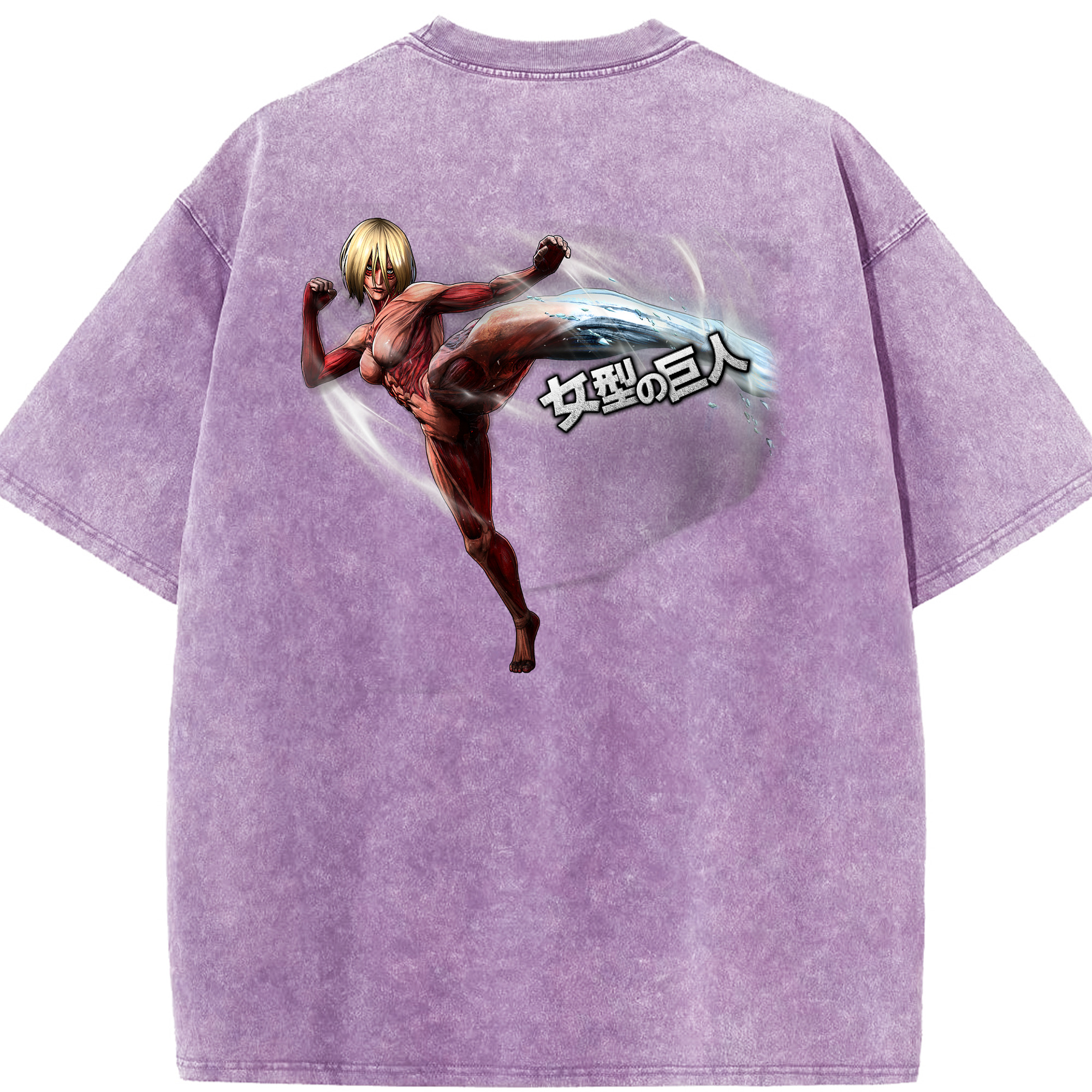 （画像用） 進撃の巨人 Attack on Titan 綿100% ヴィンテージ風 半袖Tシャツ（背面プリント）