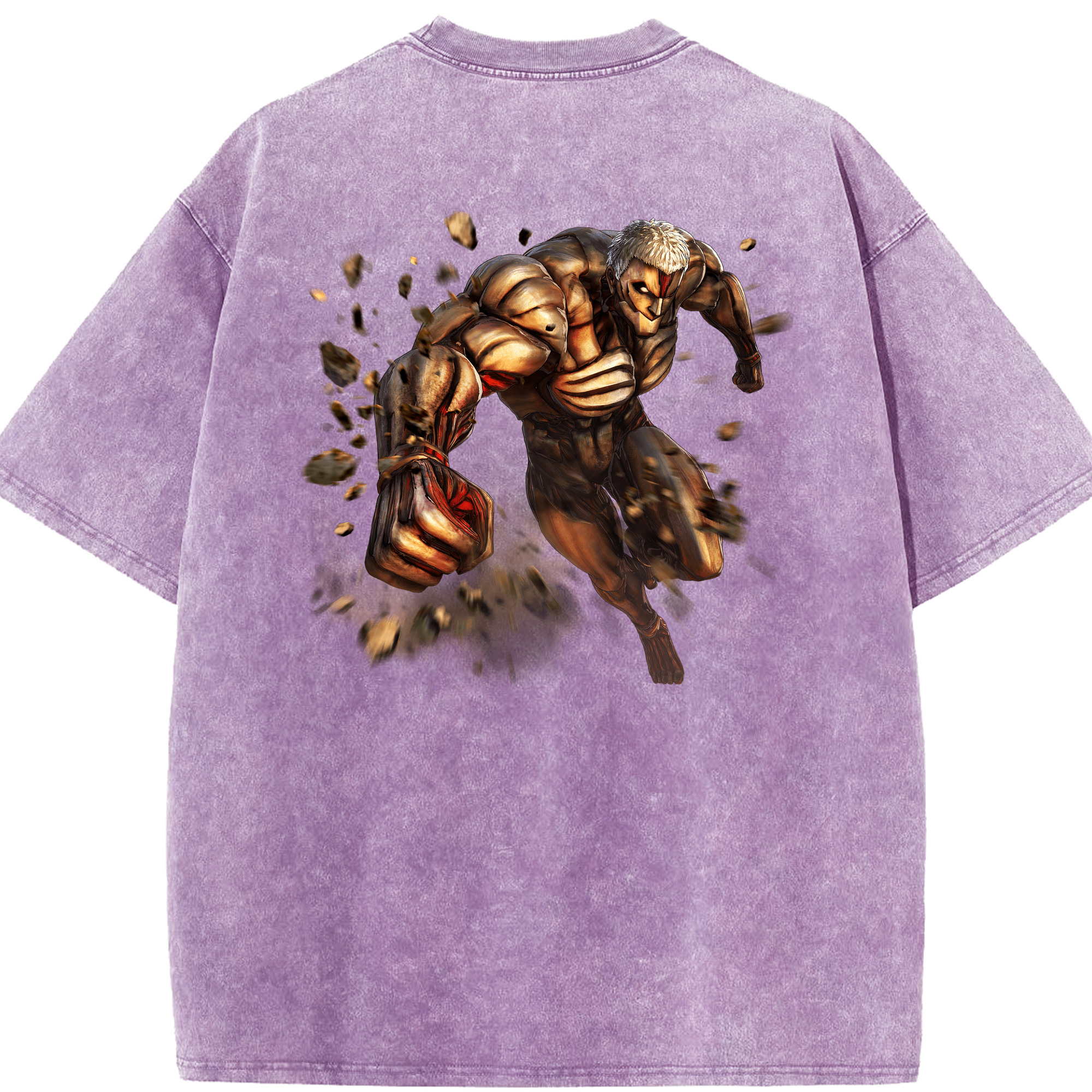 （画像用） 進撃の巨人 Attack on Titan 綿100% ヴィンテージ風 半袖Tシャツ（背面プリント）