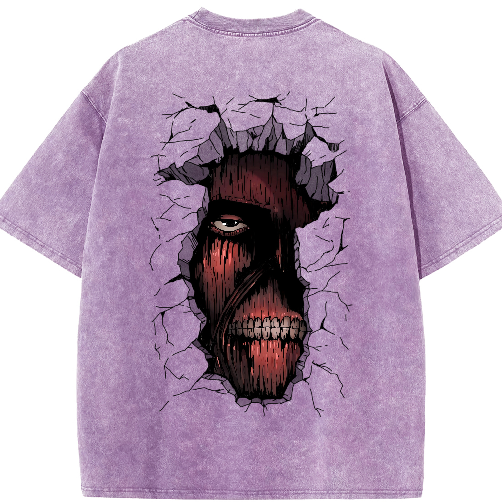 （画像用） 進撃の巨人 Attack on Titan 綿100% ヴィンテージ風 半袖Tシャツ（背面プリント）