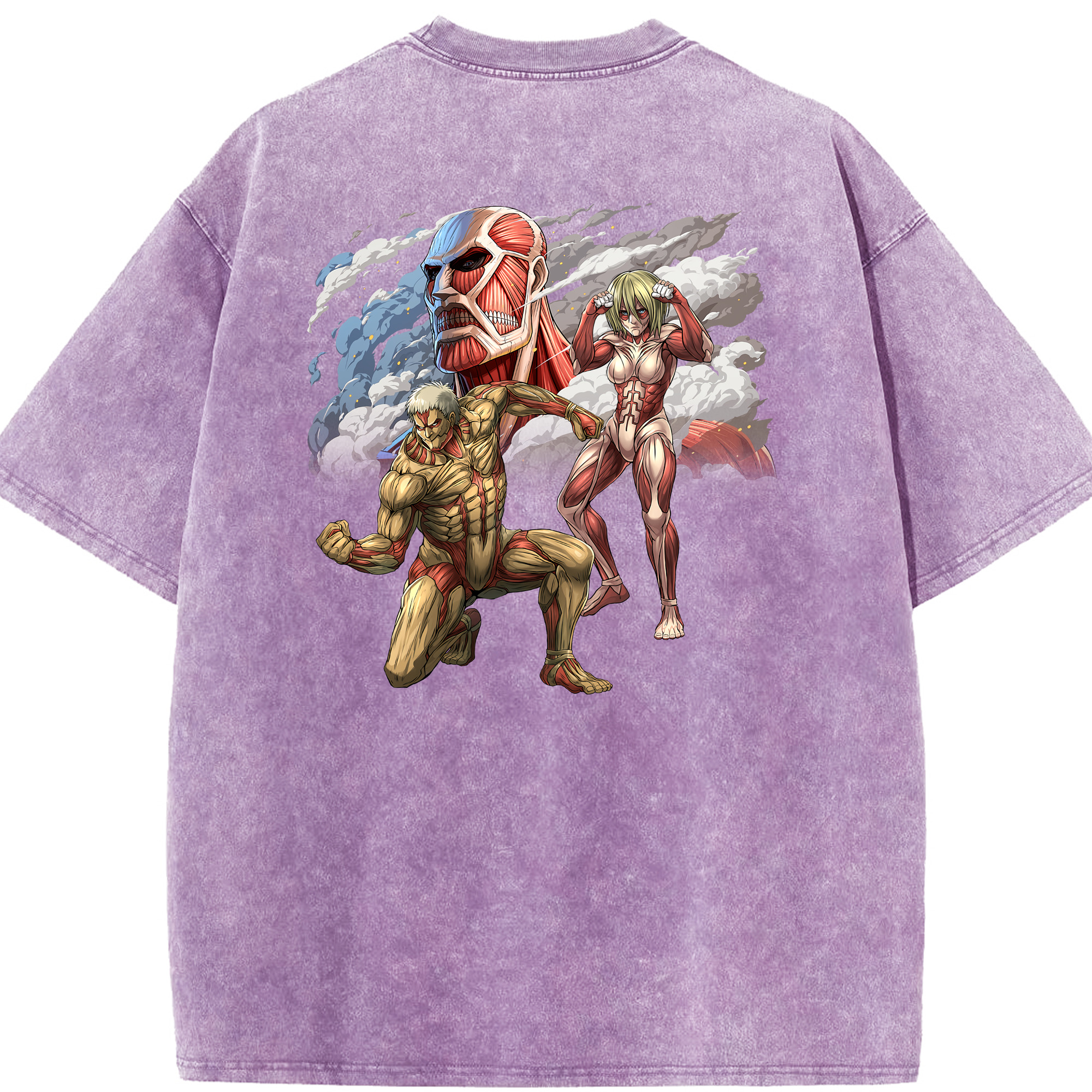 （画像用） 進撃の巨人 Attack on Titan 綿100% ヴィンテージ風 半袖Tシャツ（背面プリント）