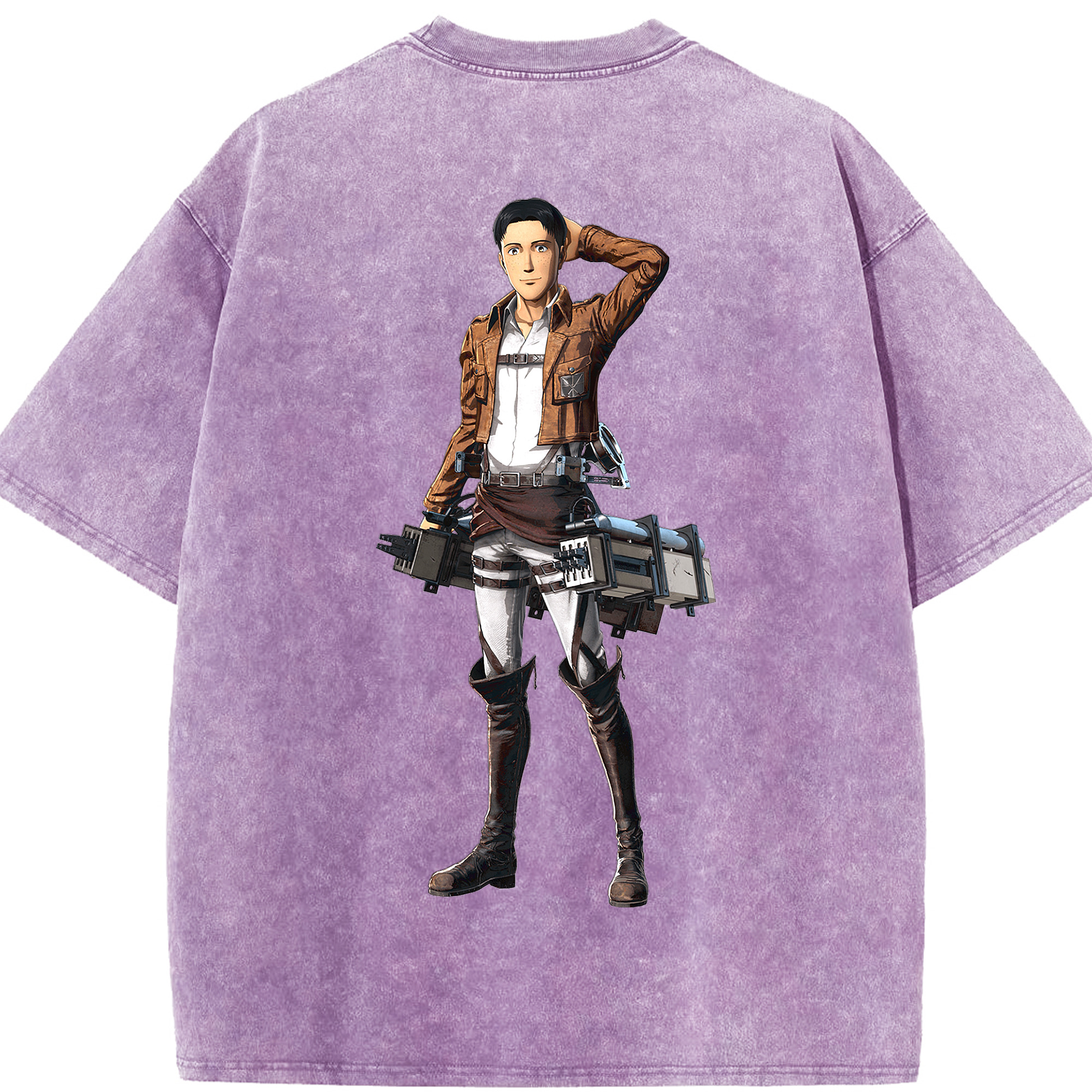 （画像用） 進撃の巨人 Attack on Titan 綿100% ヴィンテージ風 半袖Tシャツ（背面プリント）