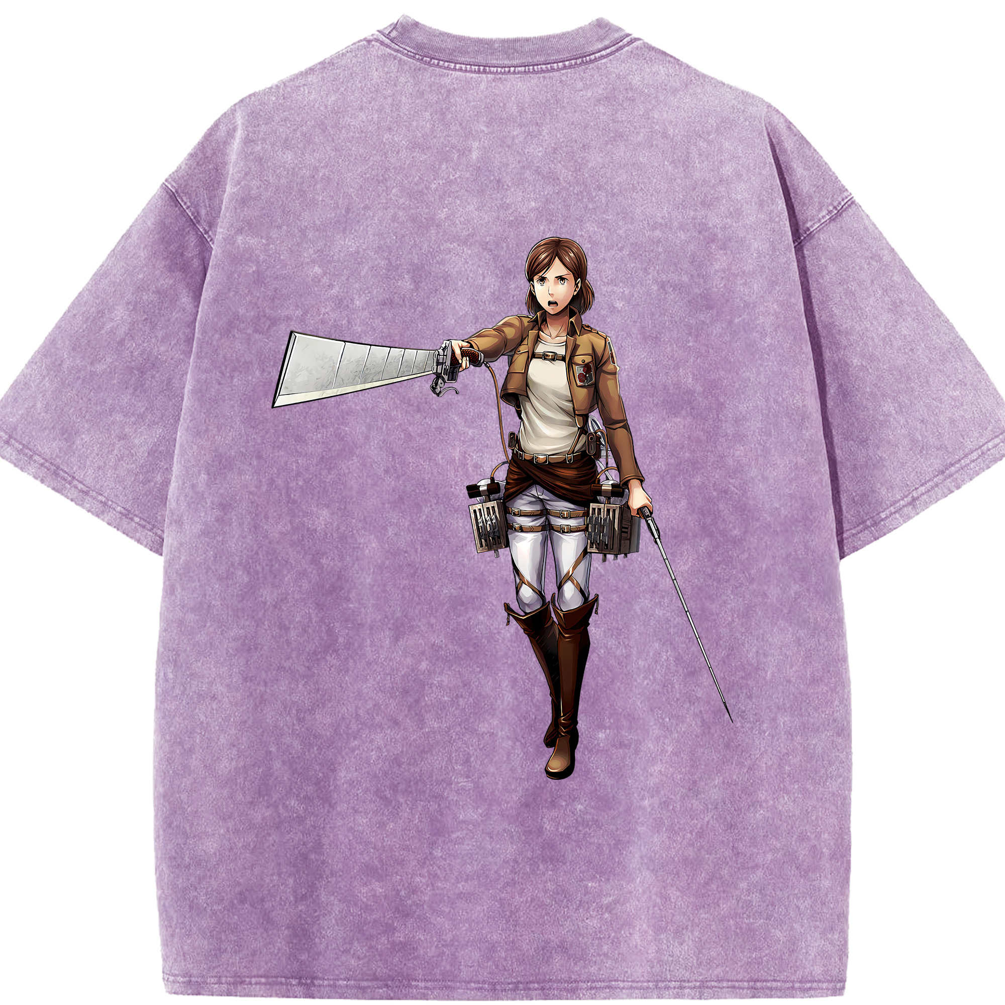 （画像用） 進撃の巨人 Attack on Titan 綿100% ヴィンテージ風 半袖Tシャツ（背面プリント）