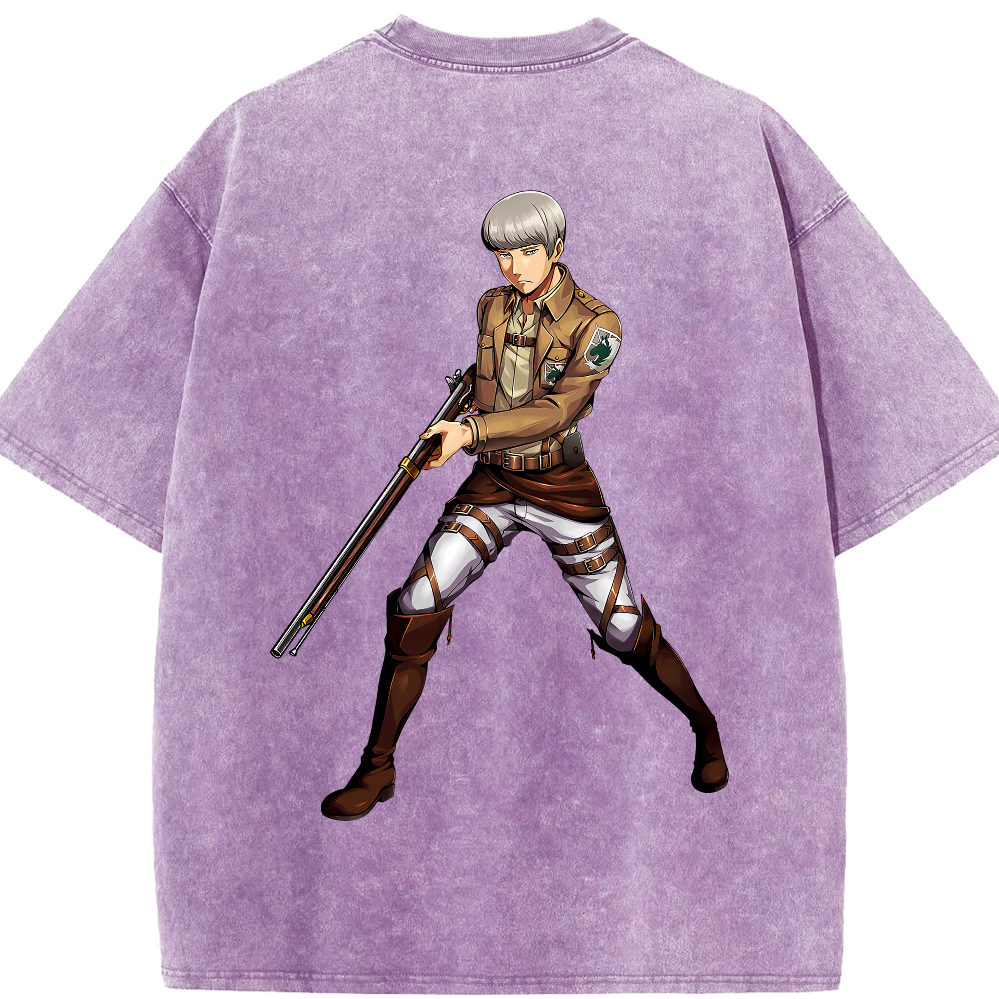 （画像用） 進撃の巨人 Attack on Titan 綿100% ヴィンテージ風 半袖Tシャツ（背面プリント）