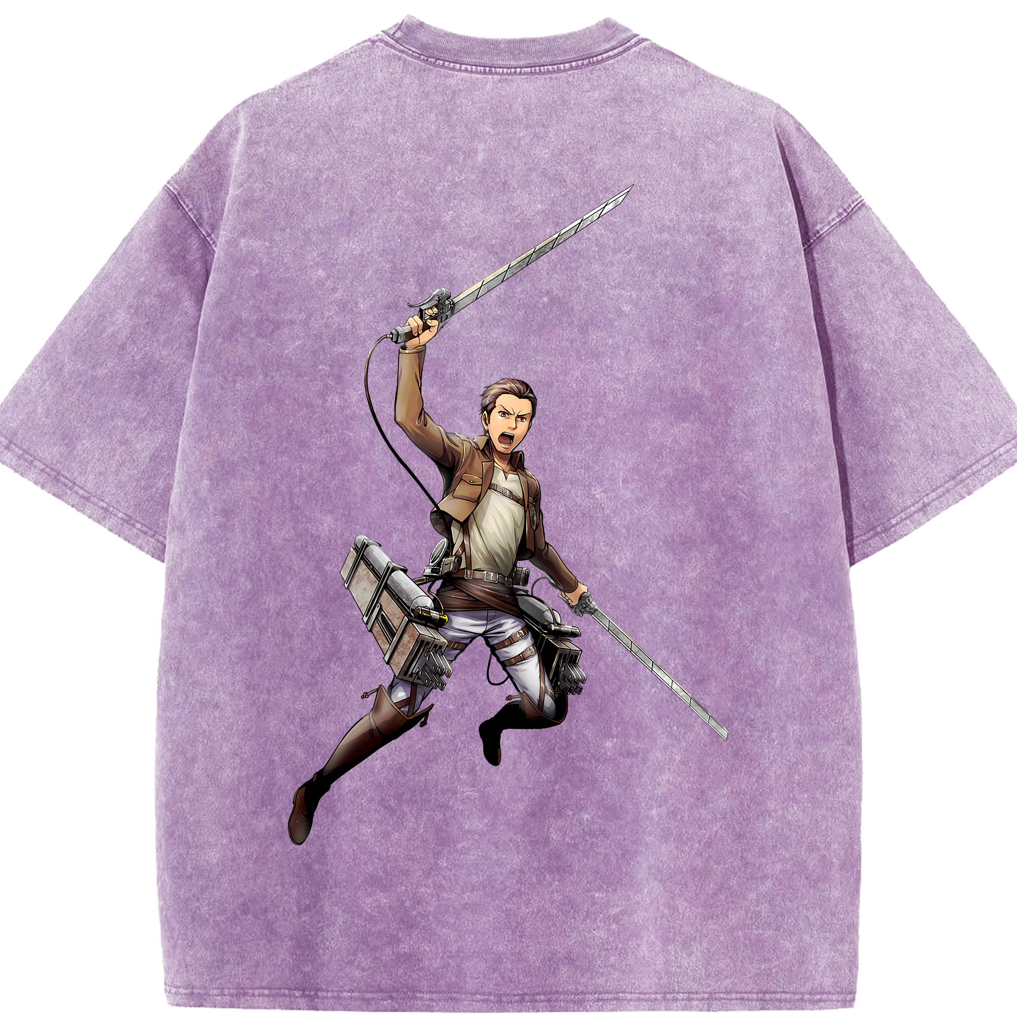 （画像用） 進撃の巨人 Attack on Titan 綿100% ヴィンテージ風 半袖Tシャツ（背面プリント）