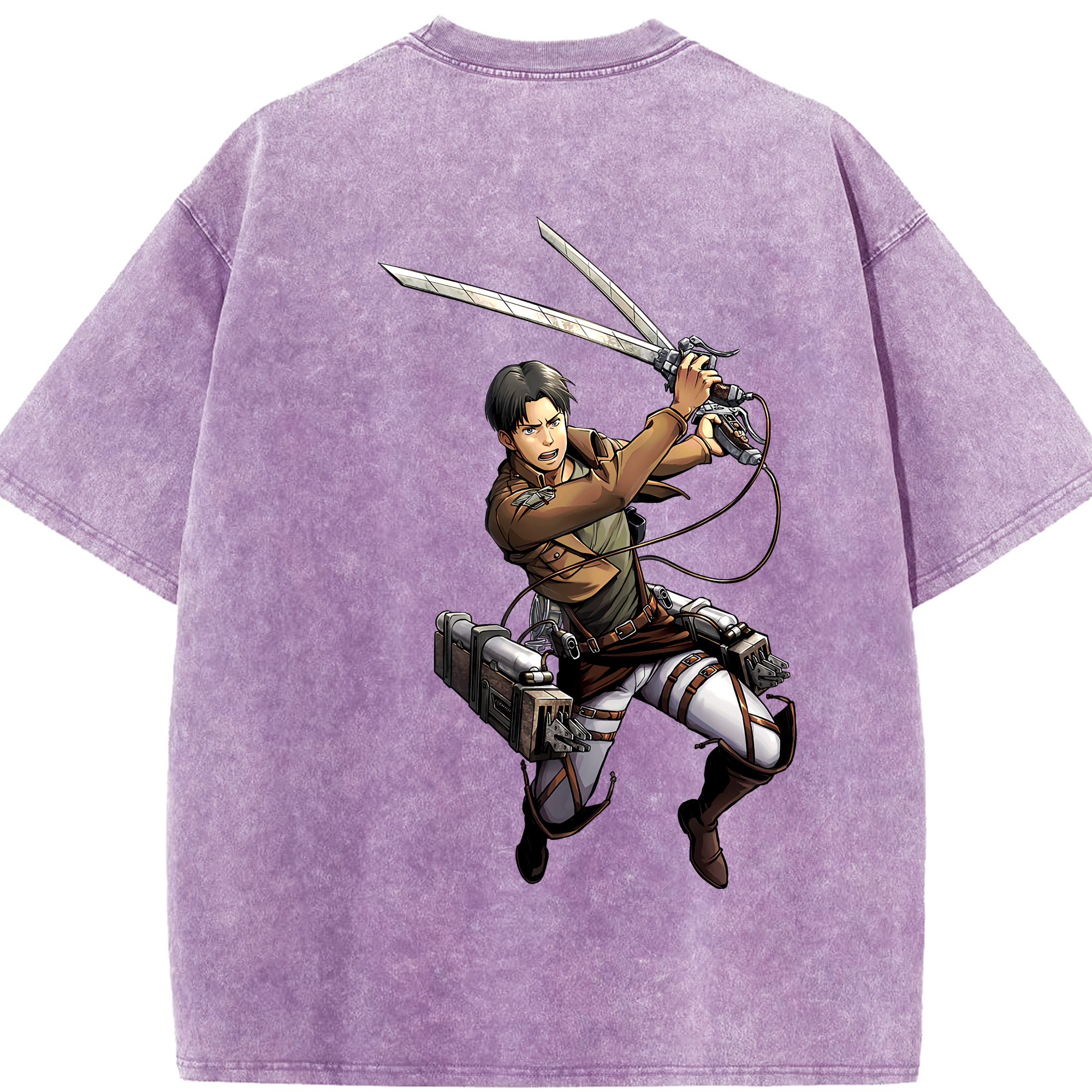 （画像用） 進撃の巨人 Attack on Titan 綿100% ヴィンテージ風 半袖Tシャツ（背面プリント）