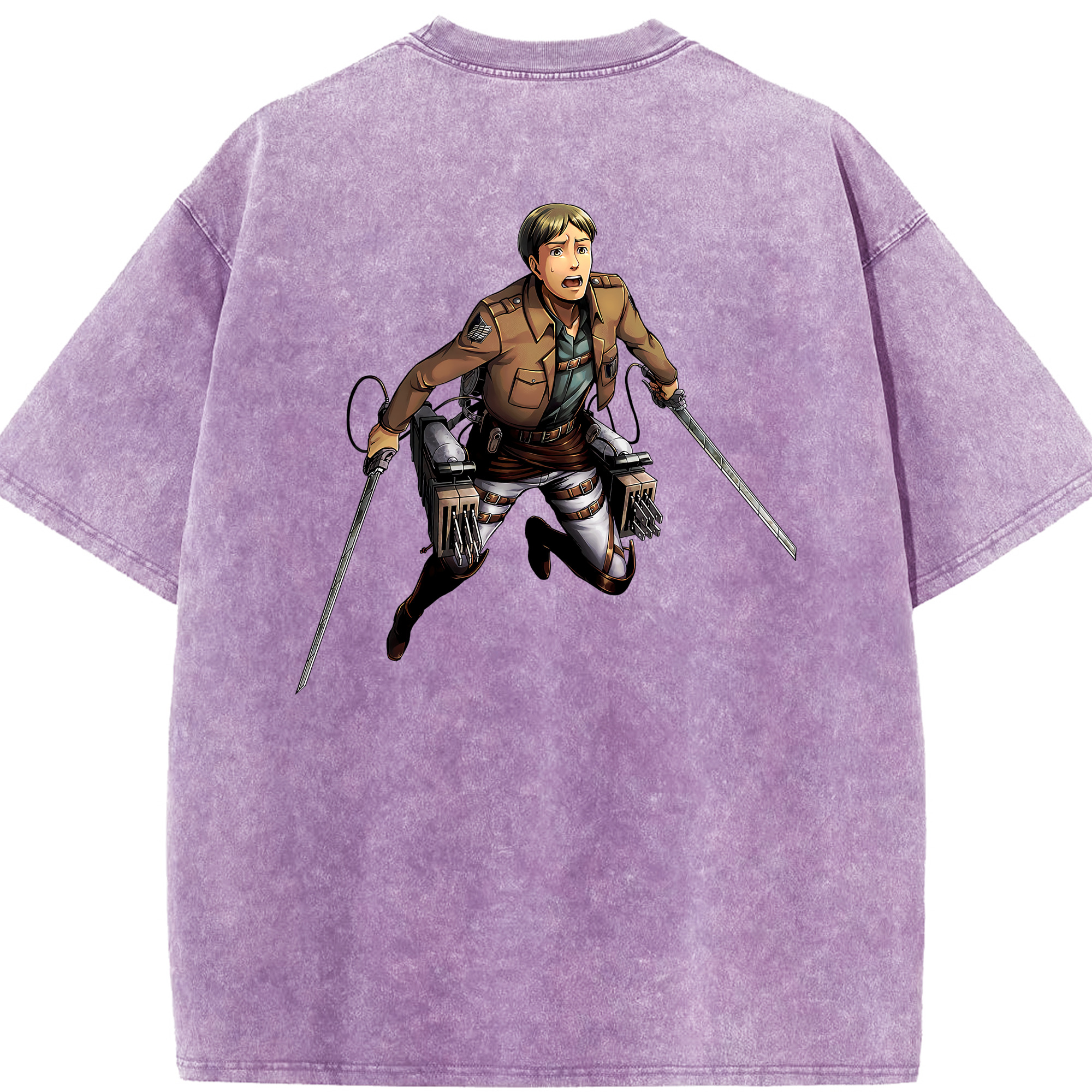 （画像用） 進撃の巨人 Attack on Titan 綿100% ヴィンテージ風 半袖Tシャツ（背面プリント）