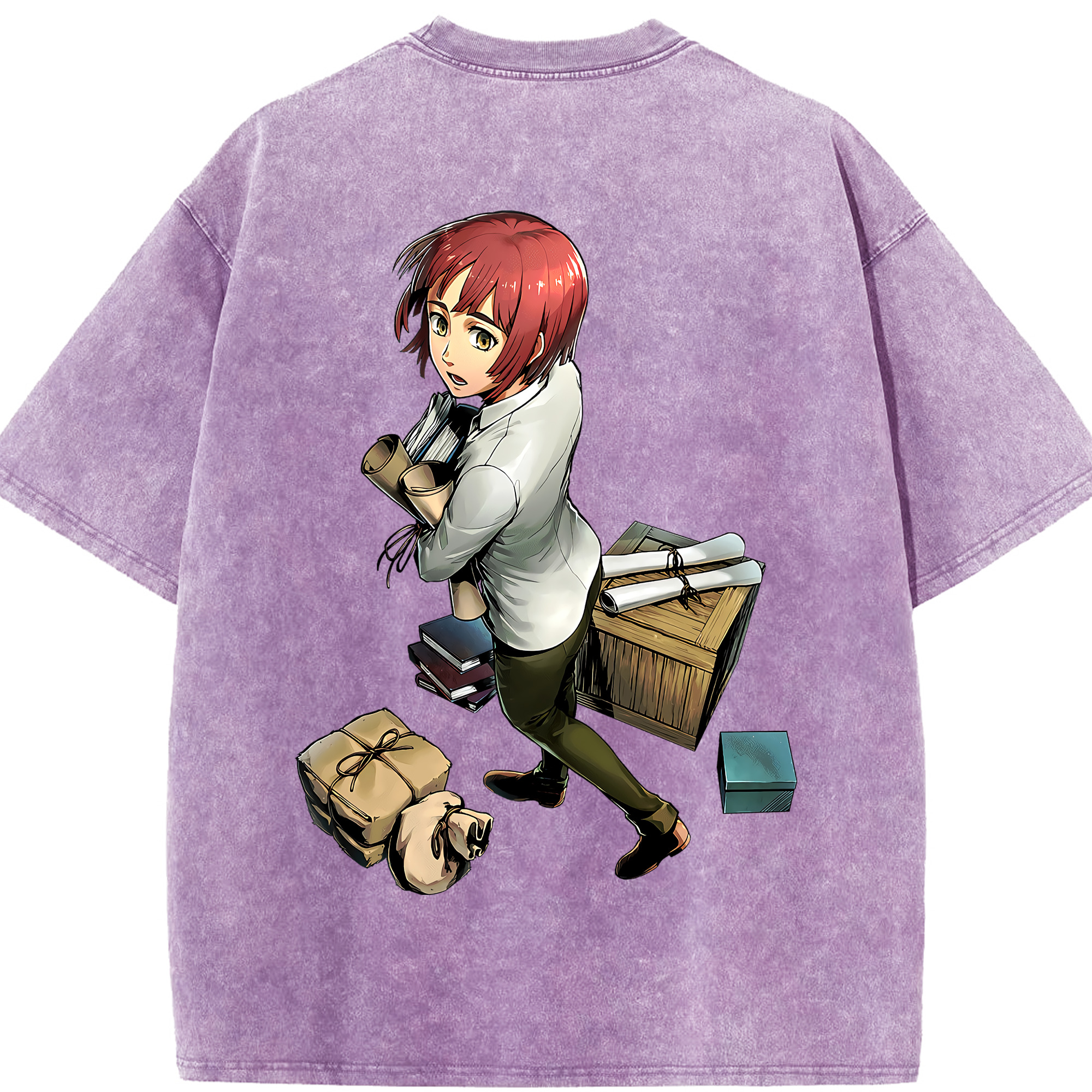 （画像用） 進撃の巨人 Attack on Titan 綿100% ヴィンテージ風 半袖Tシャツ（背面プリント）