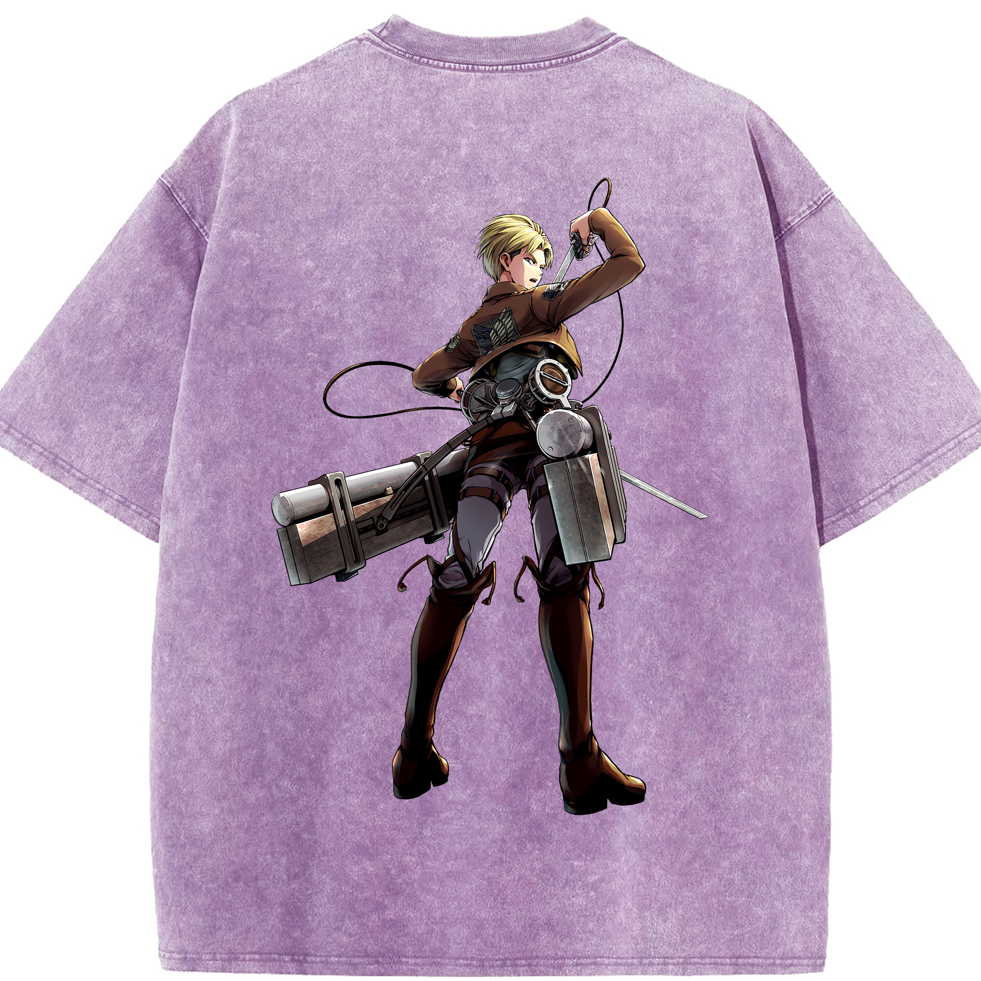 （画像用） 進撃の巨人 Attack on Titan 綿100% ヴィンテージ風 半袖Tシャツ（背面プリント）