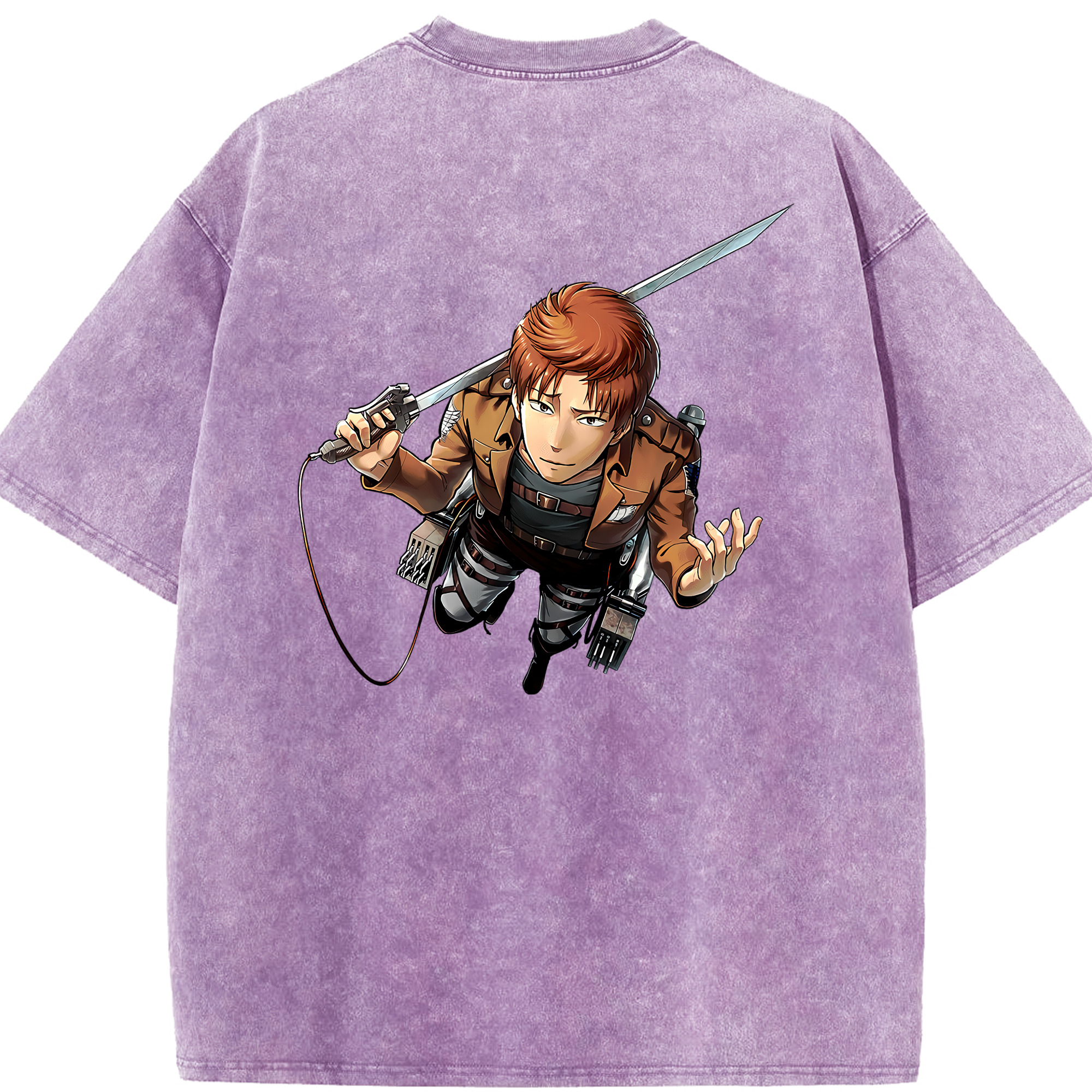 （画像用） 進撃の巨人 Attack on Titan 綿100% ヴィンテージ風 半袖Tシャツ（背面プリント）