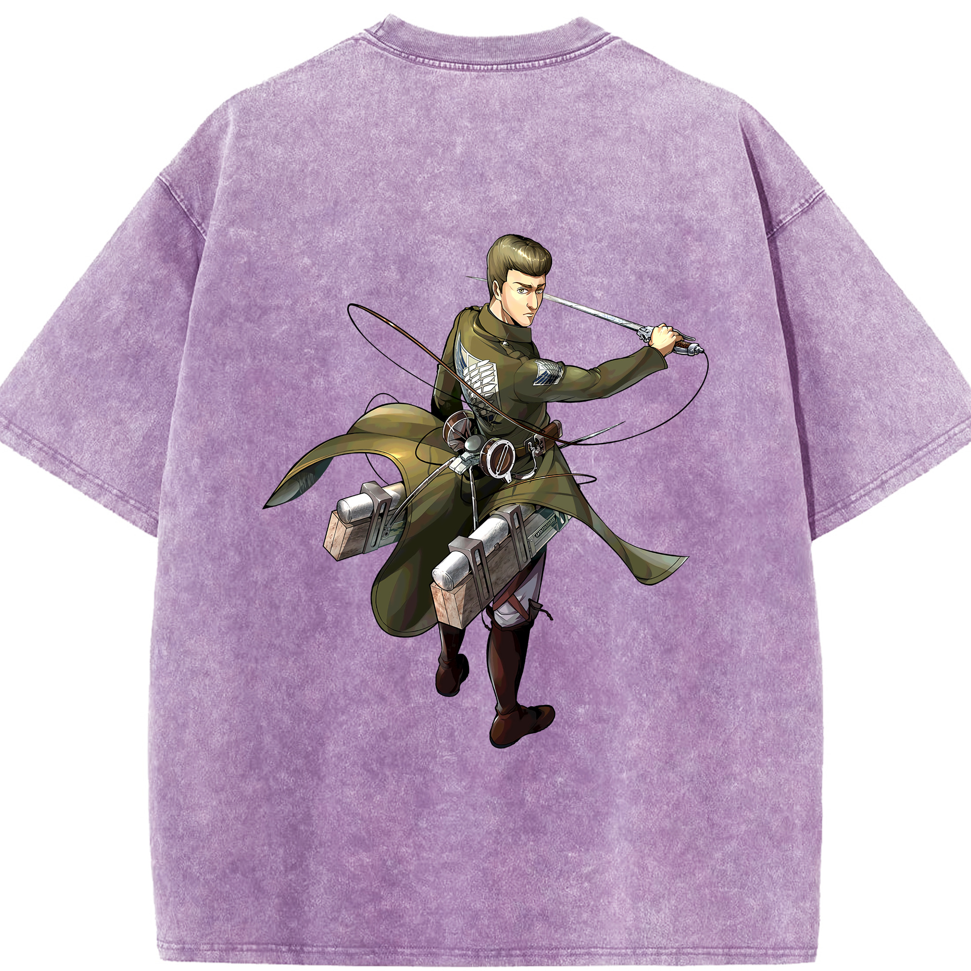 （画像用） 進撃の巨人 Attack on Titan 綿100% ヴィンテージ風 半袖Tシャツ（背面プリント）