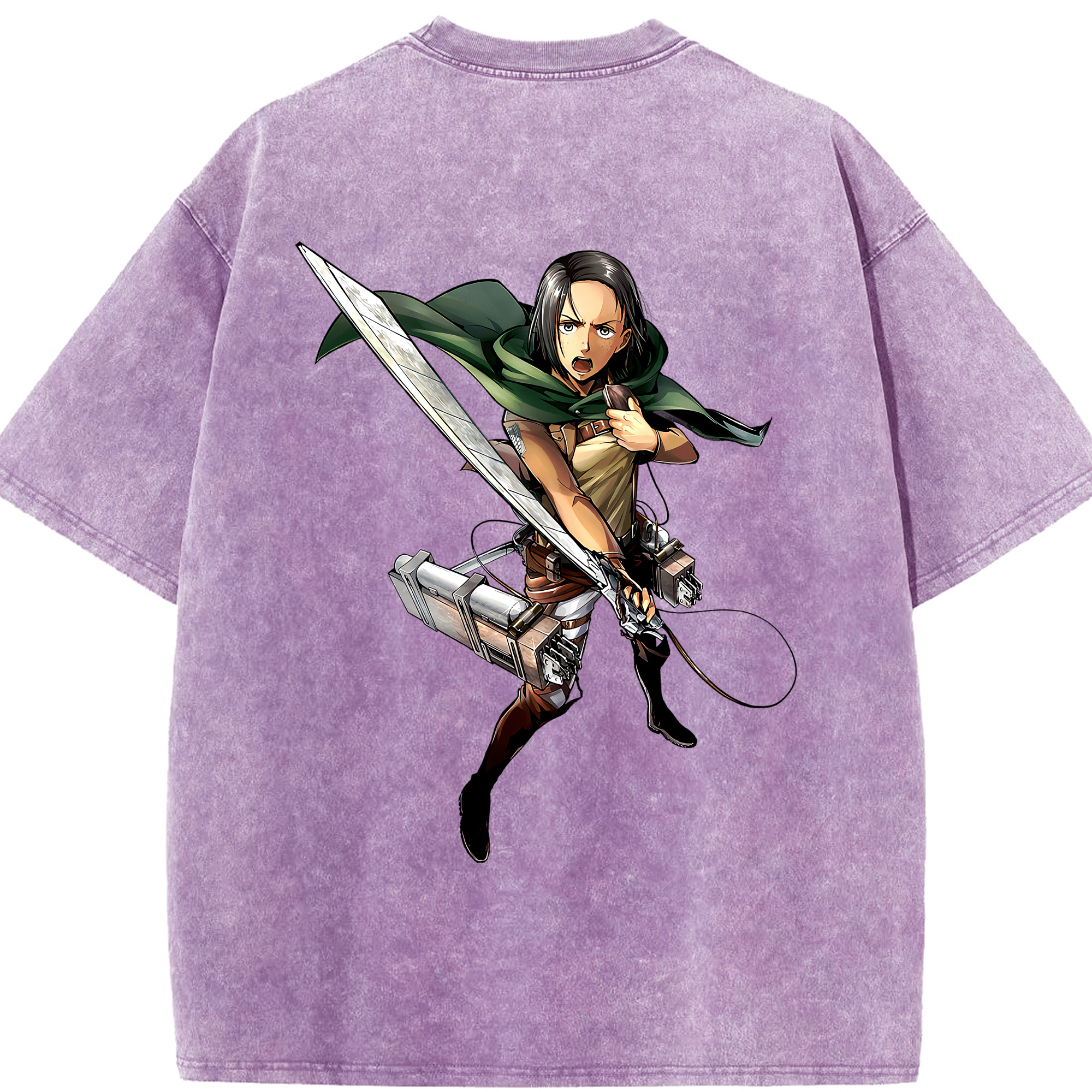 （画像用） 進撃の巨人 Attack on Titan 綿100% ヴィンテージ風 半袖Tシャツ（背面プリント）