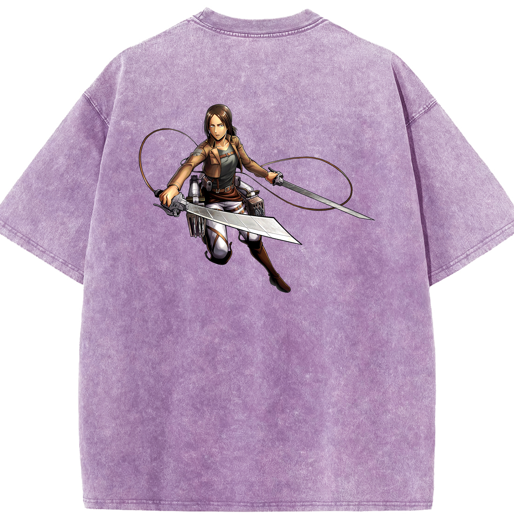 （画像用） 進撃の巨人 Attack on Titan 綿100% ヴィンテージ風 半袖Tシャツ（背面プリント）