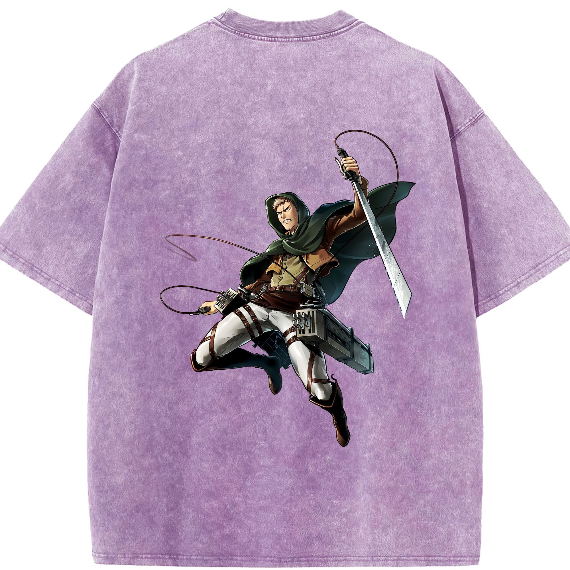 （画像用） 進撃の巨人 Attack on Titan 綿100% ヴィンテージ風 半袖Tシャツ（背面プリント）