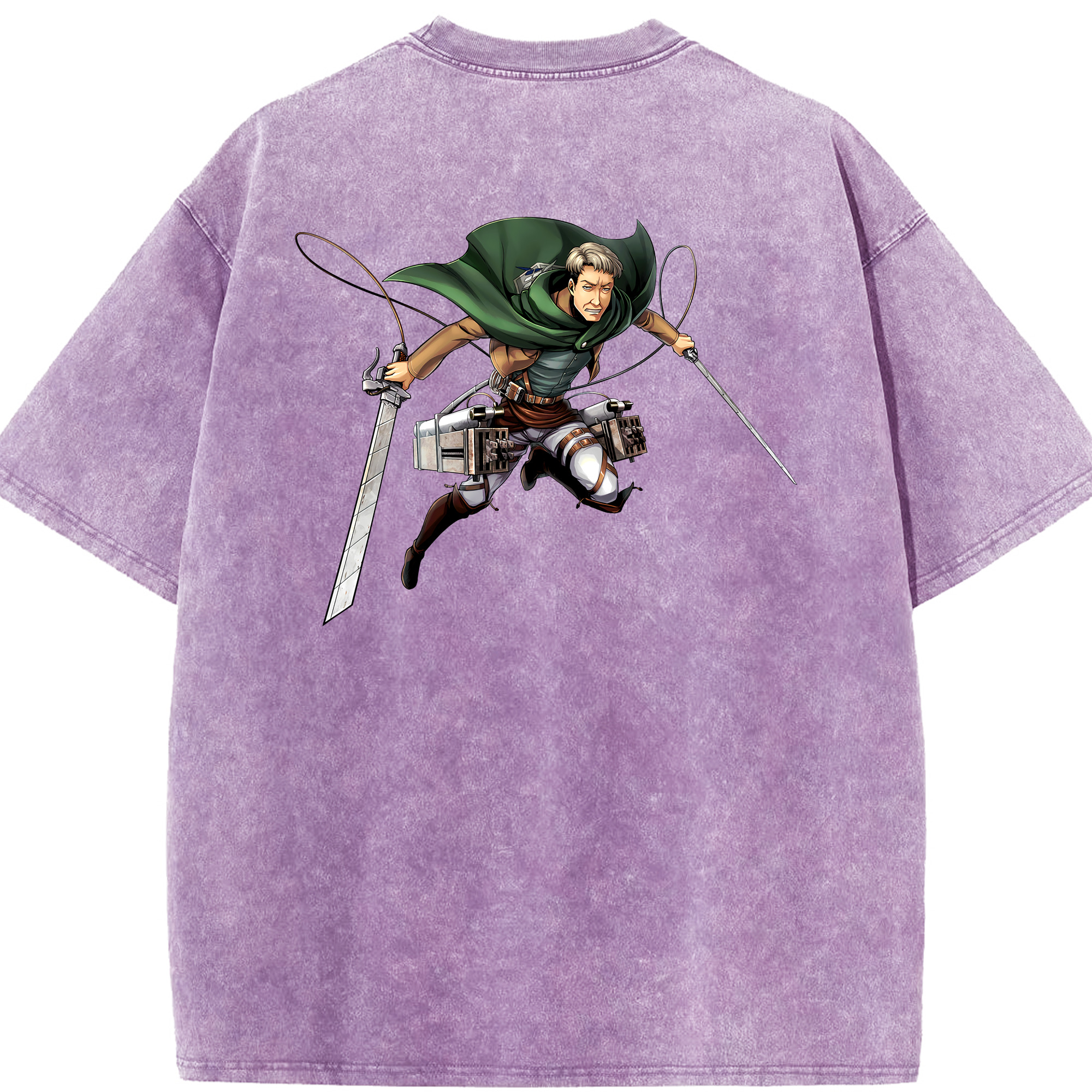 （画像用） 進撃の巨人 Attack on Titan 綿100% ヴィンテージ風 半袖Tシャツ（背面プリント）