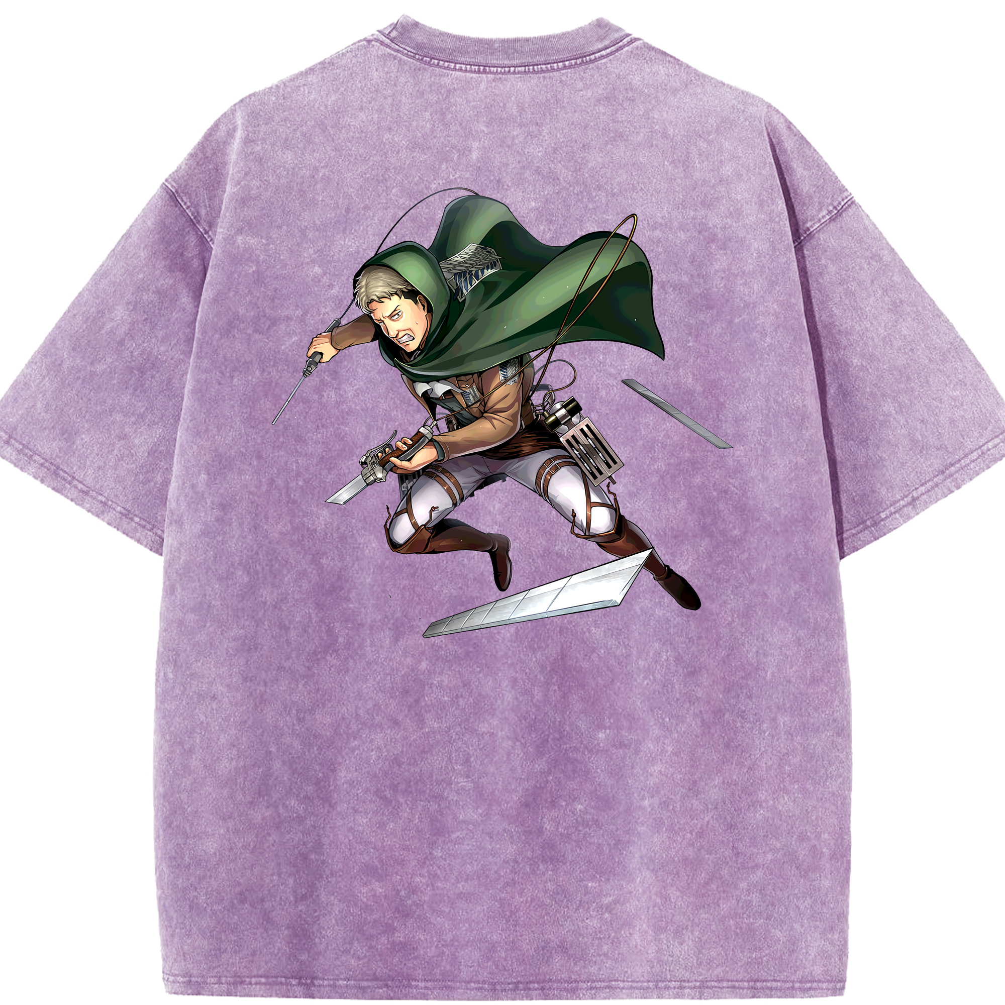 （画像用） 進撃の巨人 Attack on Titan 綿100% ヴィンテージ風 半袖Tシャツ（背面プリント）
