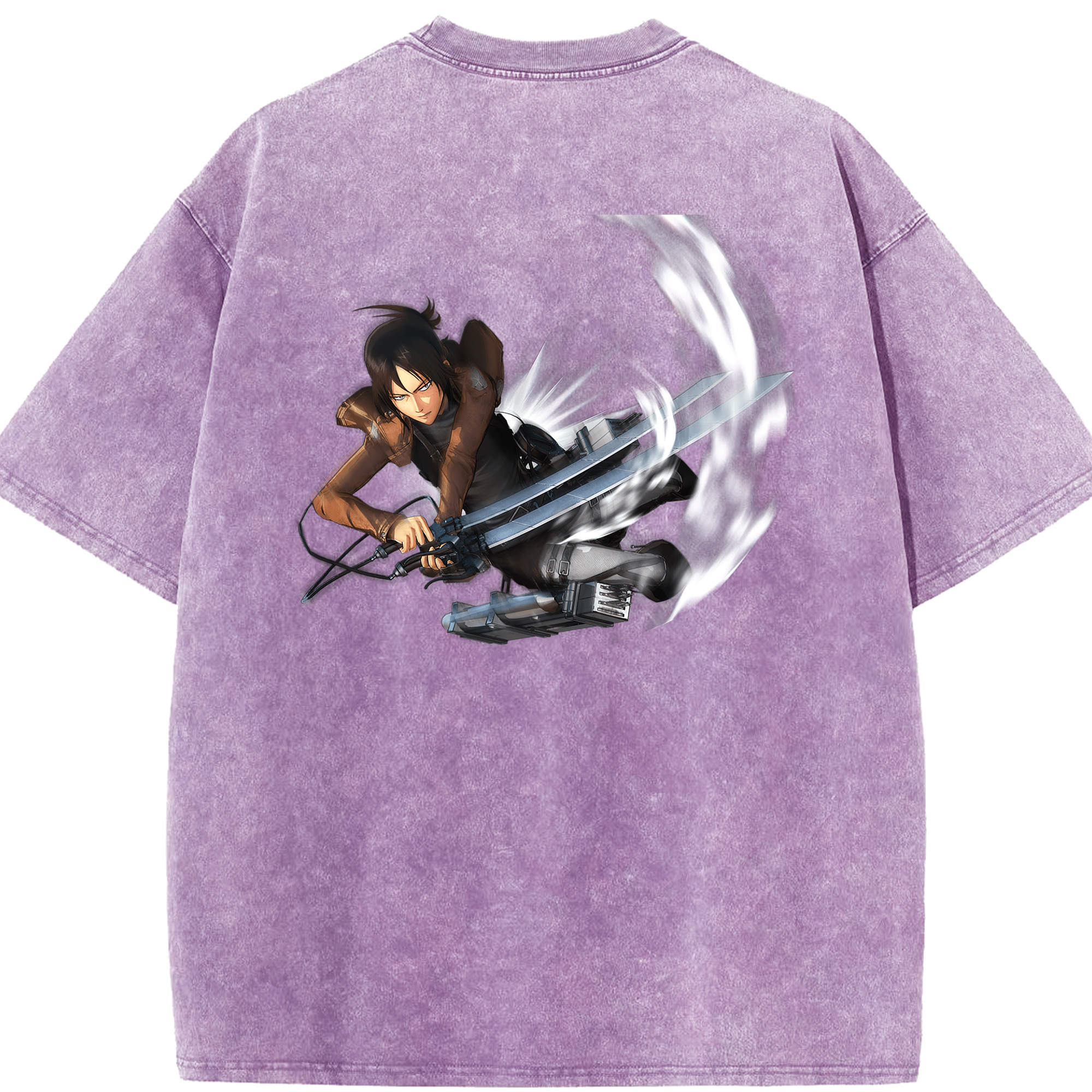（画像用） 進撃の巨人 Attack on Titan 綿100% ヴィンテージ風 半袖Tシャツ（背面プリント）