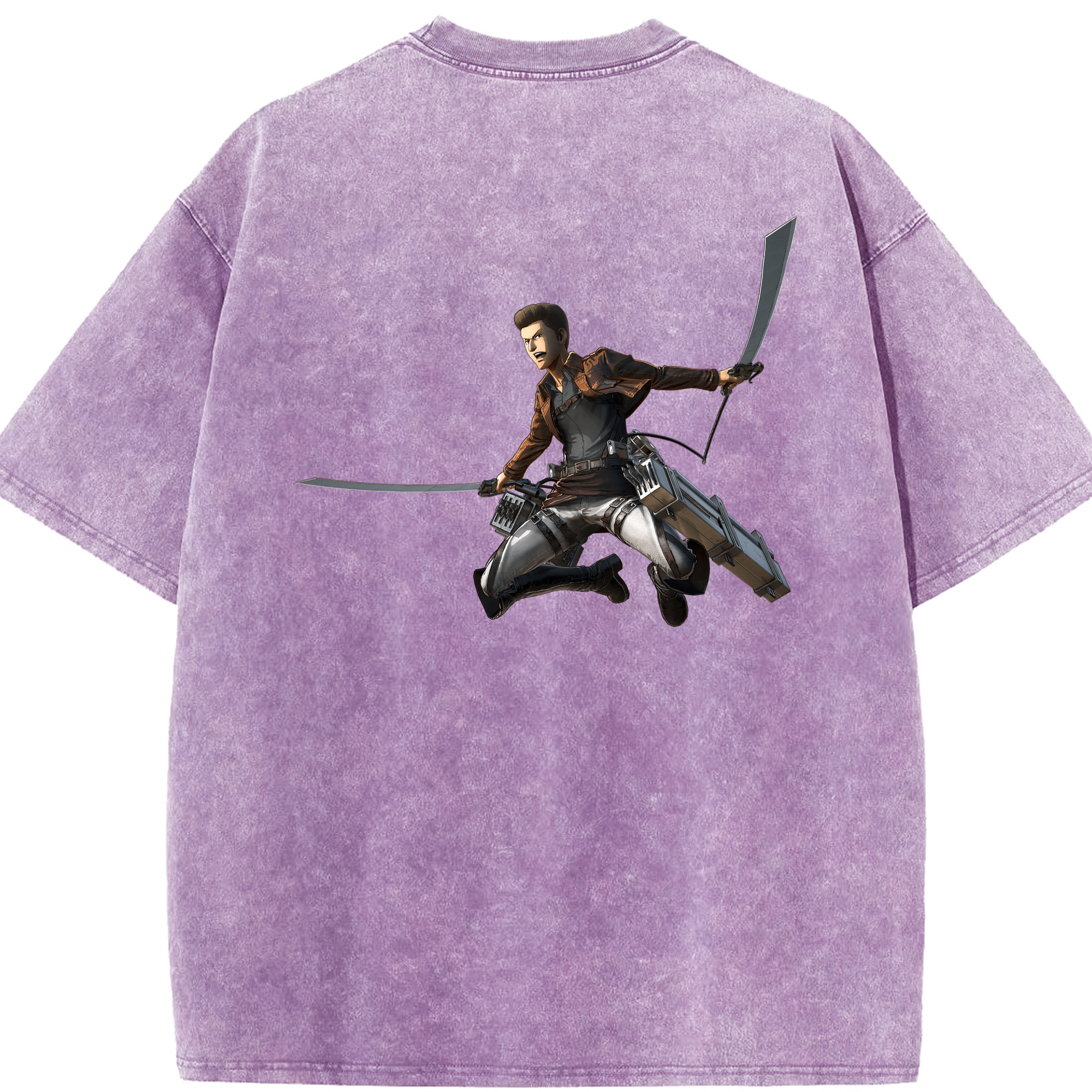 （画像用） 進撃の巨人 Attack on Titan 綿100% ヴィンテージ風 半袖Tシャツ（背面プリント）
