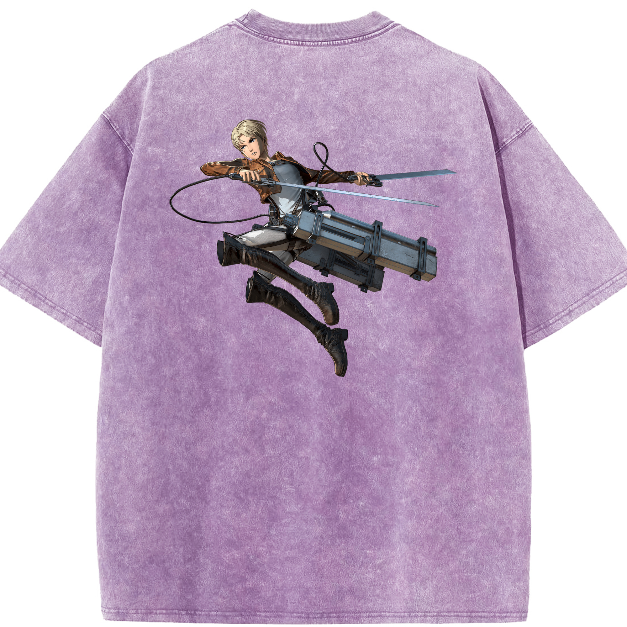 （画像用） 進撃の巨人 Attack on Titan 綿100% ヴィンテージ風 半袖Tシャツ（背面プリント）