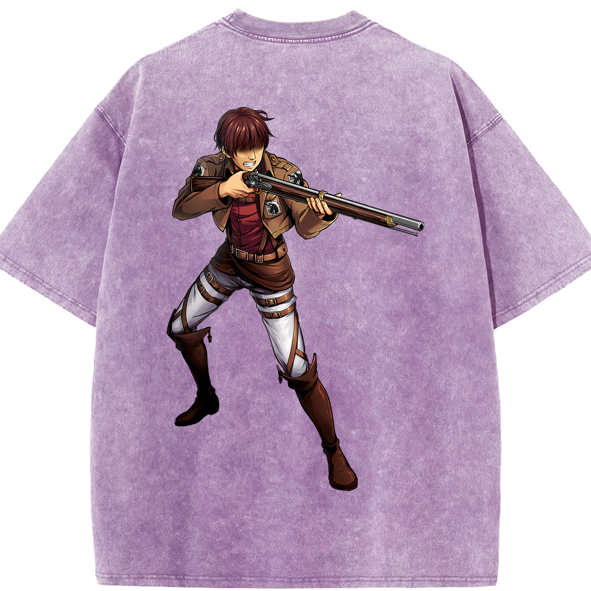 （画像用） 進撃の巨人 Attack on Titan 綿100% ヴィンテージ風 半袖Tシャツ（背面プリント）