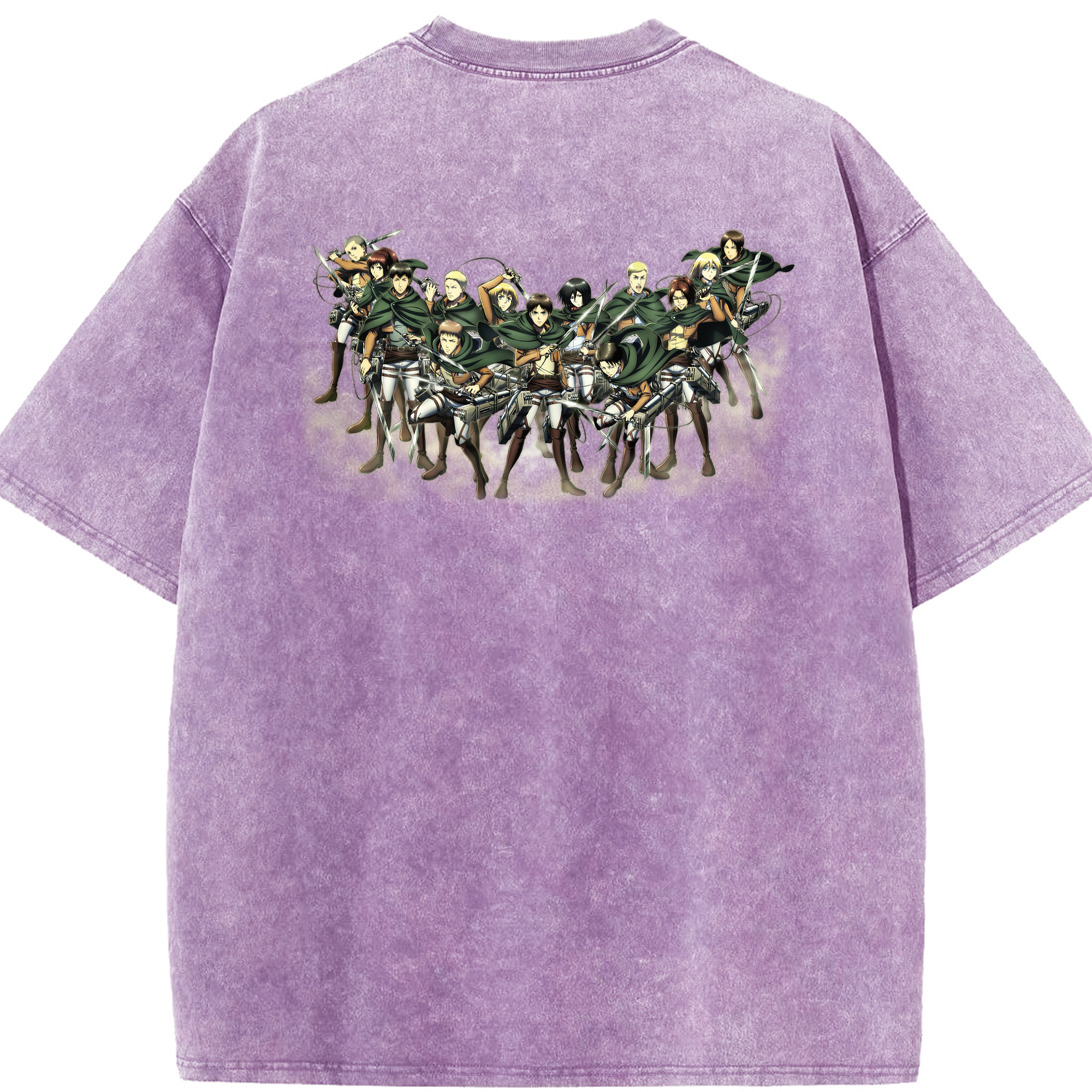 （画像用） 進撃の巨人 Attack on Titan 綿100% ヴィンテージ風 半袖Tシャツ（背面プリント）
