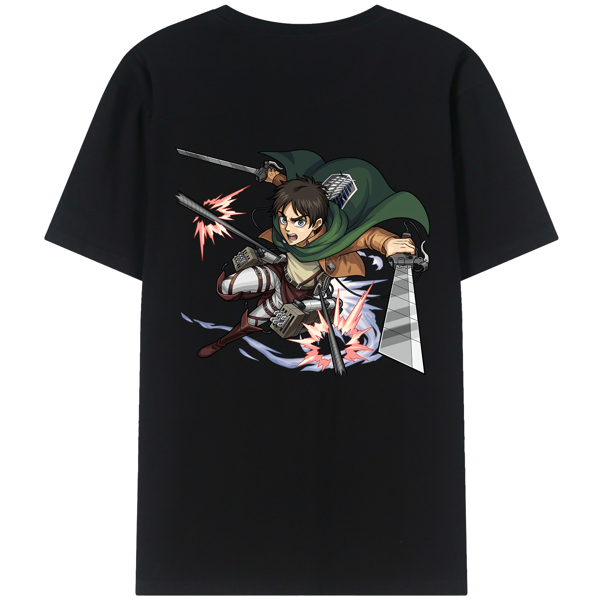 （画像用） 進撃の巨人 エレン･イェーガー Attack on Titan Eren Jäger 綿100％ メンズ半袖Tシャツ（バックプリント） 通気性