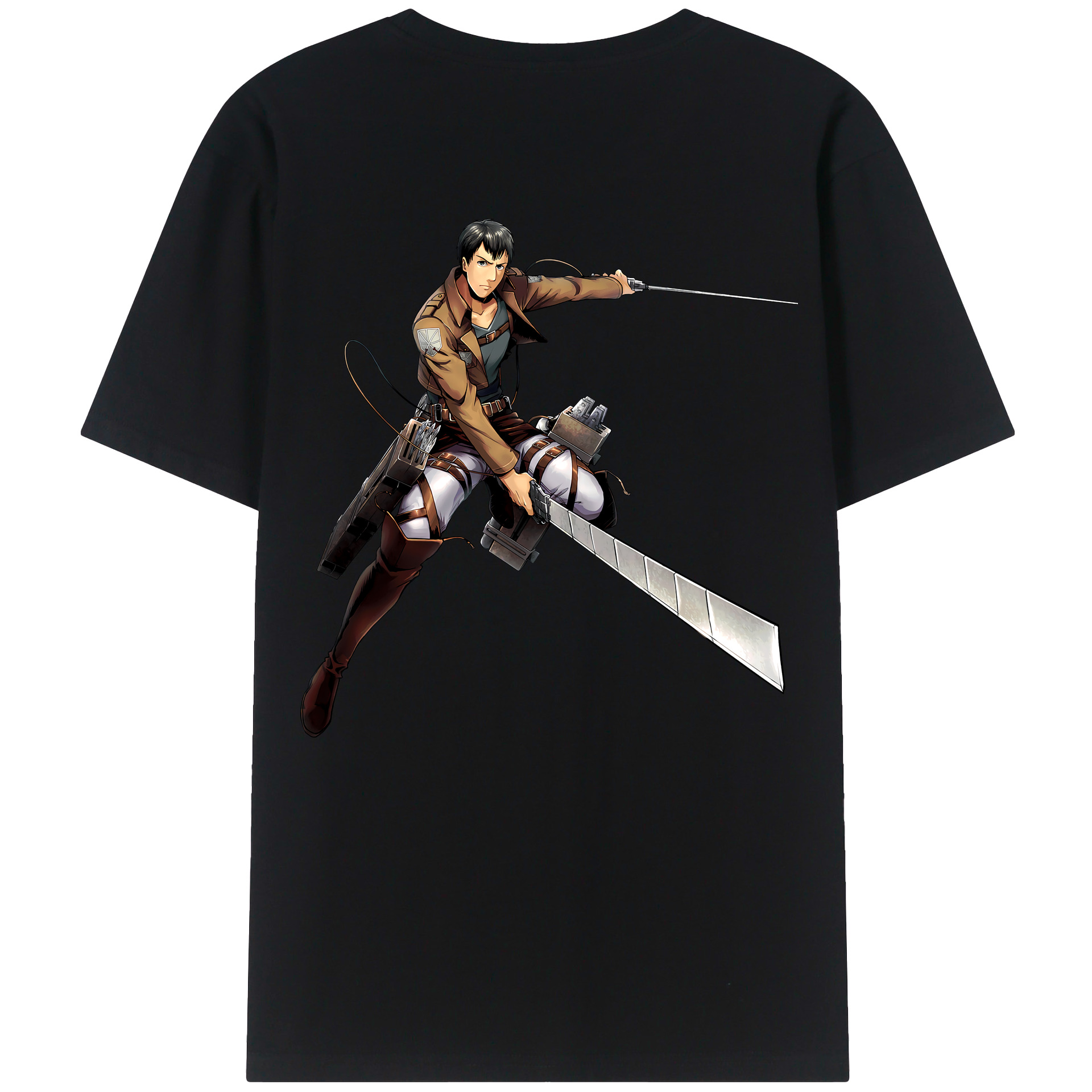 （画像用） 進撃の巨人 ベルトルト・フーバー Attack on Titan Bertholdt Hoover 綿100％ メンズ半袖Tシャツ（バックプリント） 通気性