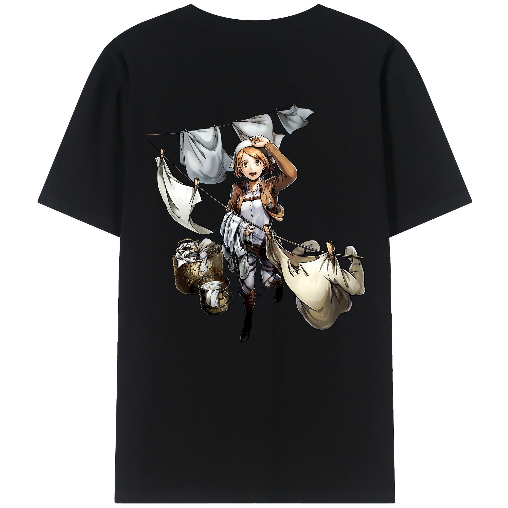 （画像用） 進撃の巨人 ペトラ·ラル Attack on Titan Petra Rall 綿100％ メンズ半袖Tシャツ（バックプリント） 通気性