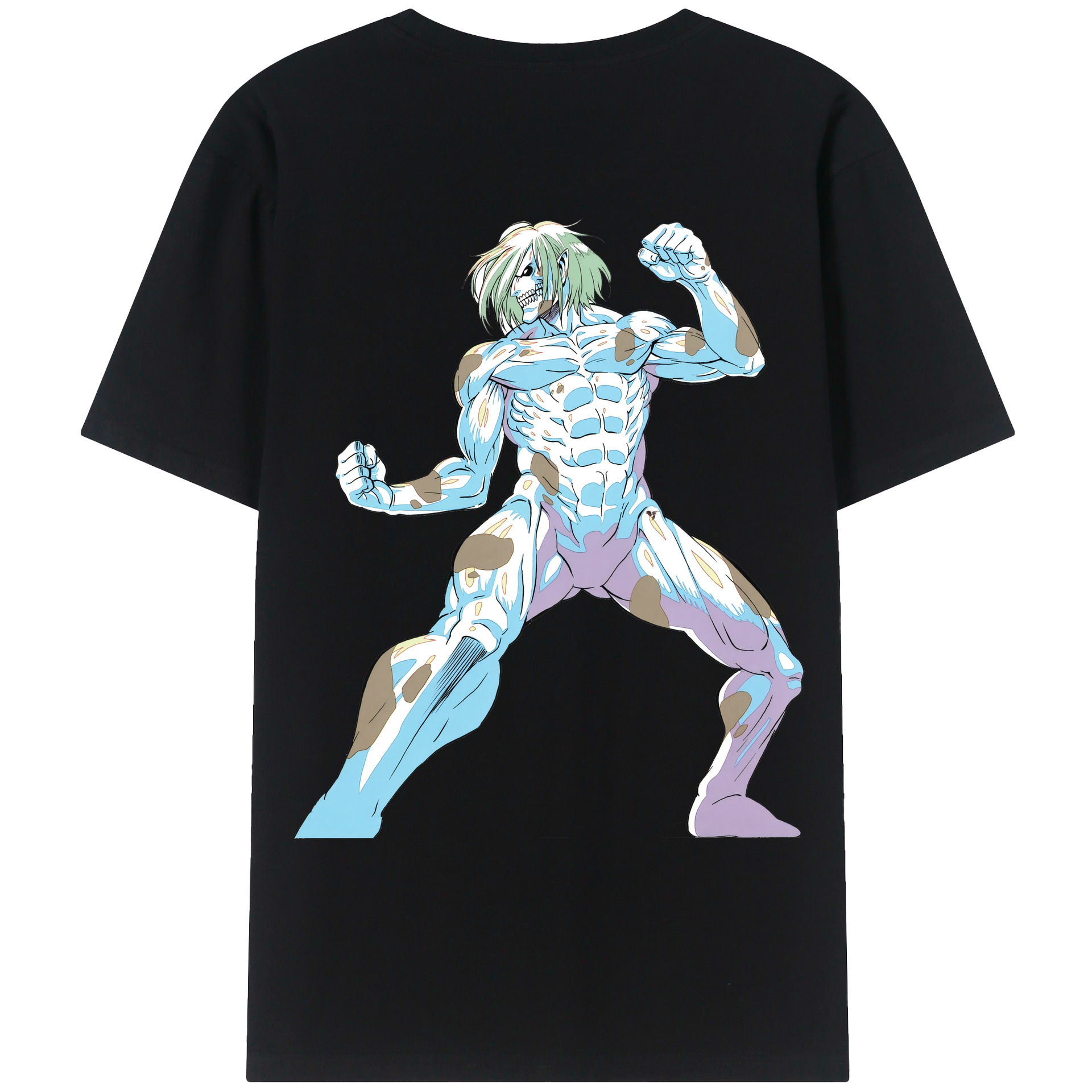 （画像用） 進撃の巨人 Attack on Titan 綿100％ メンズ半袖Tシャツ（バックプリント） 通気性