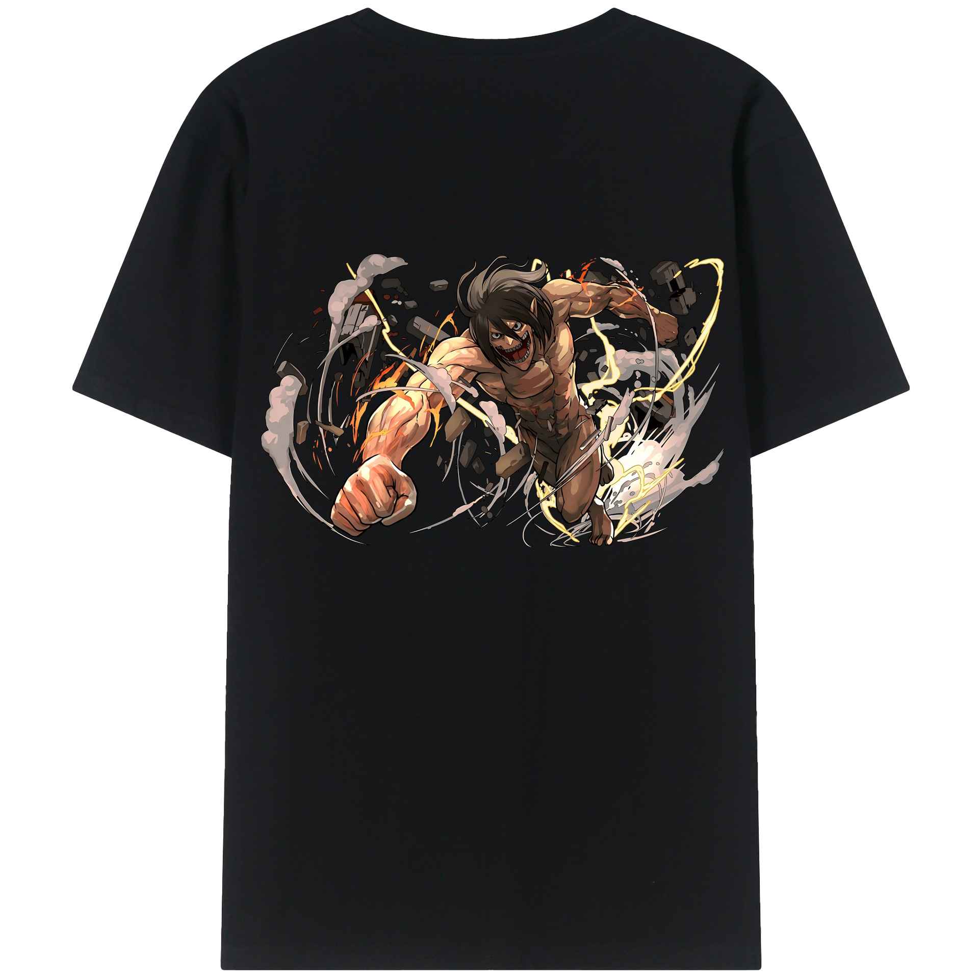 （画像用） 進撃の巨人 Attack on Titan 綿100％ メンズ半袖Tシャツ（バックプリント） 通気性