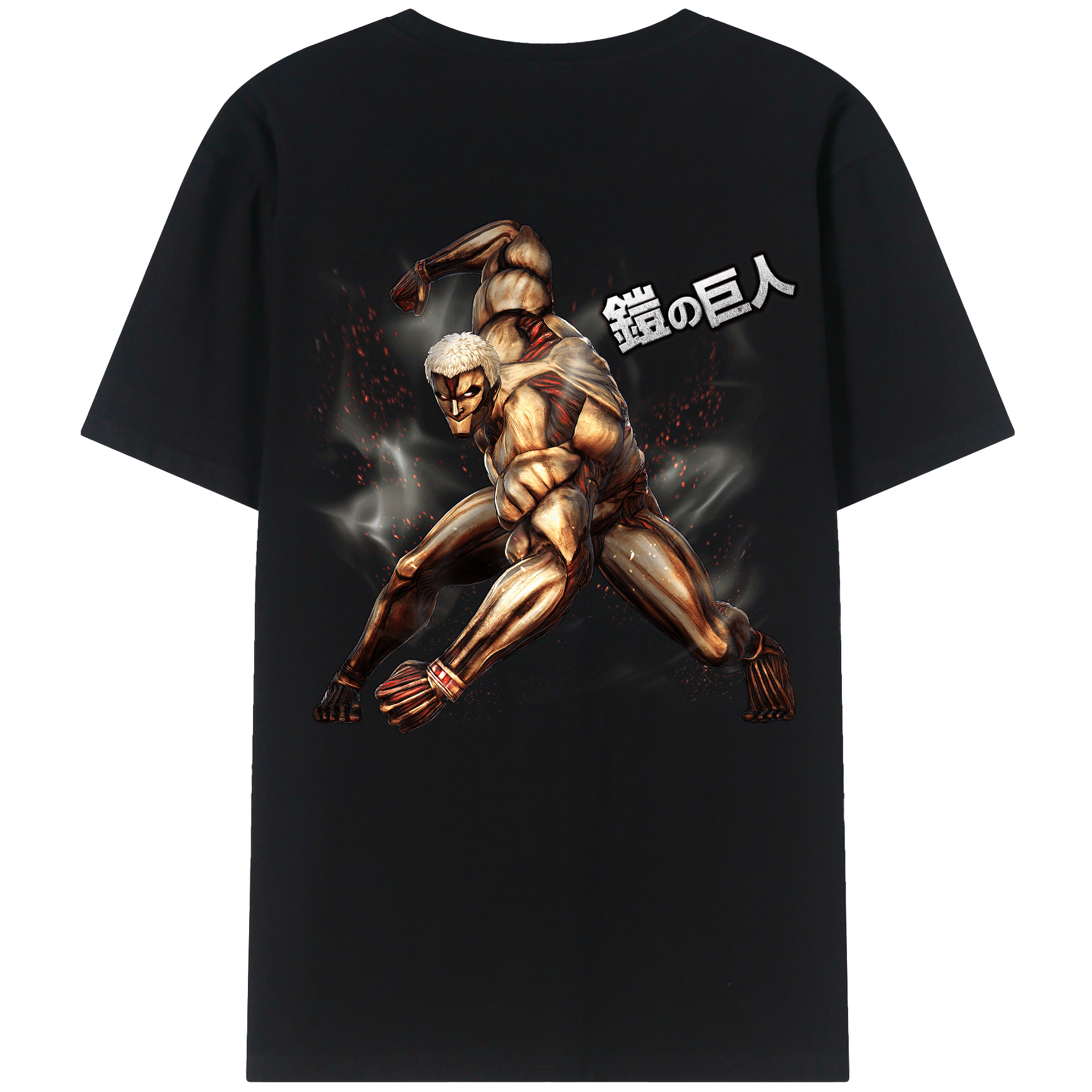 （画像用） 進撃の巨人 Attack on Titan 綿100％ メンズ半袖Tシャツ（バックプリント） 通気性
