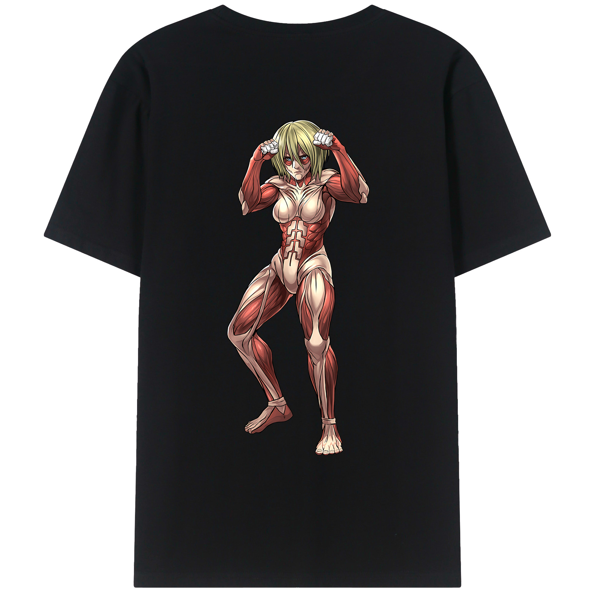 （画像用） 進撃の巨人 Attack on Titan 綿100％ メンズ半袖Tシャツ（バックプリント） 通気性