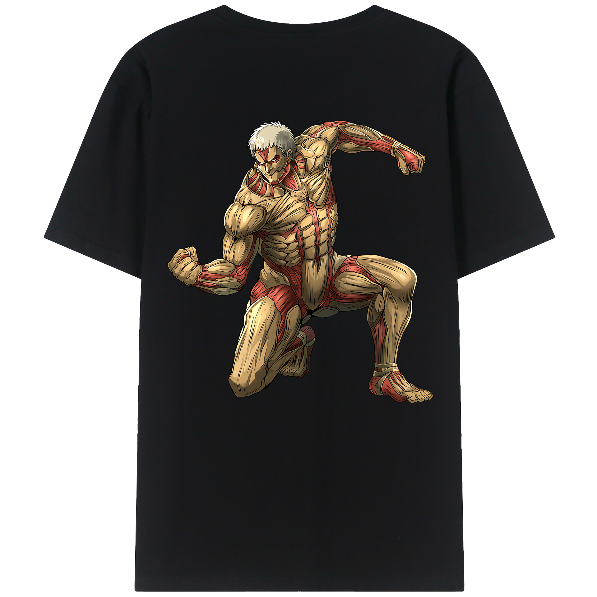 （画像用） 進撃の巨人 Attack on Titan 綿100％ メンズ半袖Tシャツ（バックプリント） 通気性