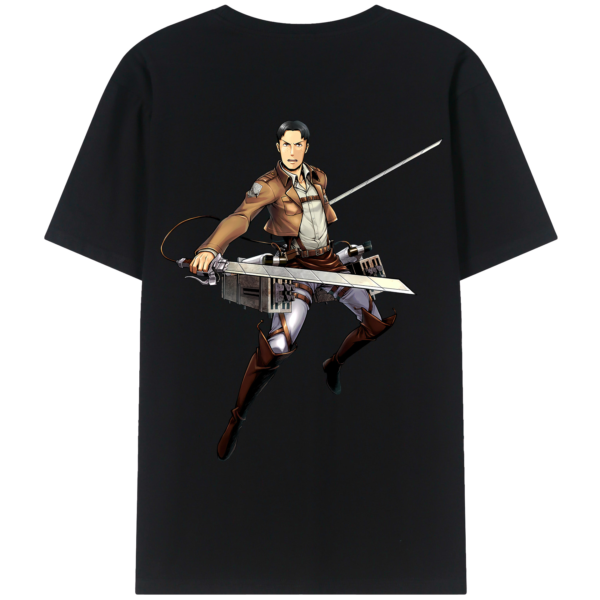 （画像用） 進撃の巨人 Attack on Titan 綿100％ メンズ半袖Tシャツ（バックプリント） 通気性