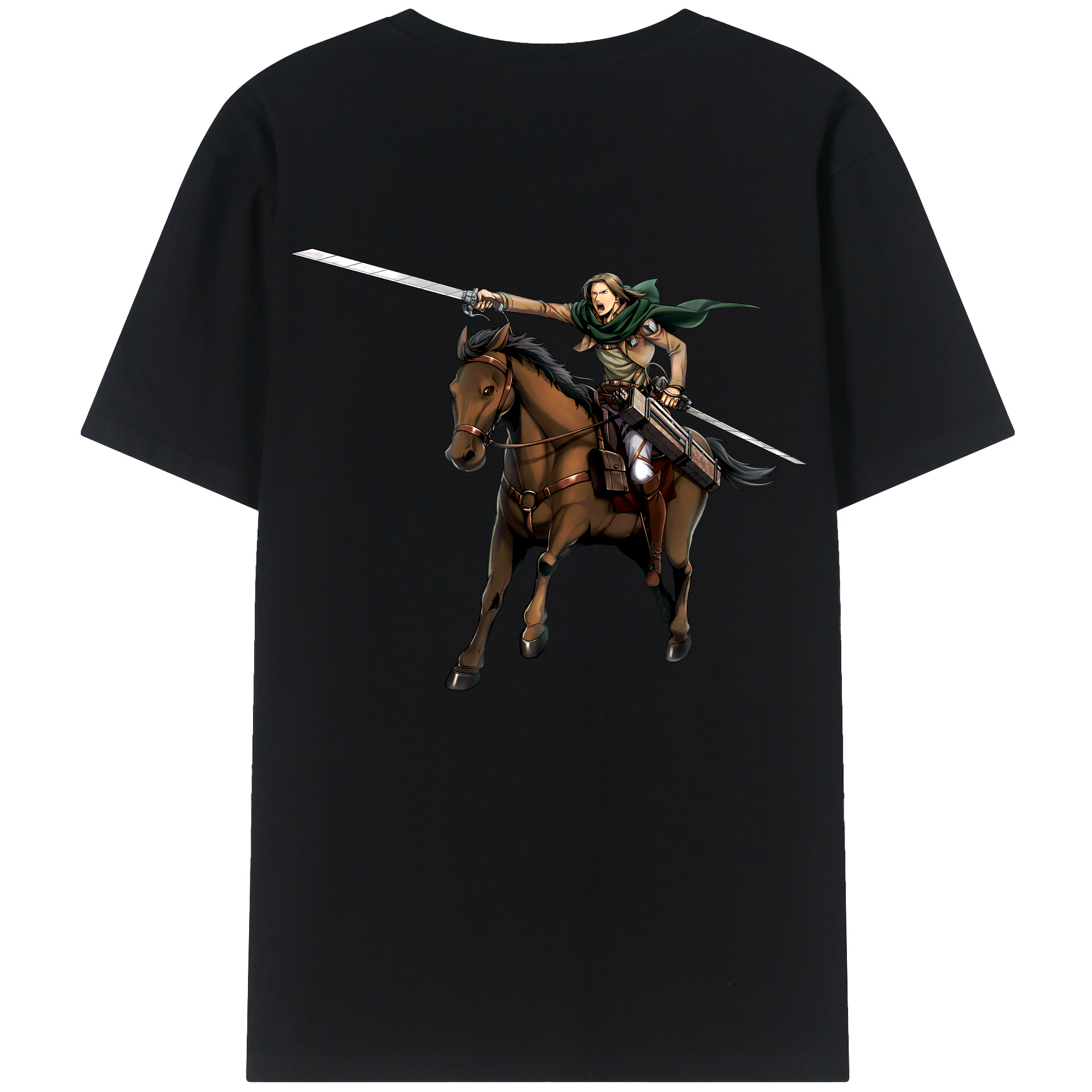 （画像用） 進撃の巨人 Attack on Titan 綿100％ メンズ半袖Tシャツ（バックプリント） 通気性