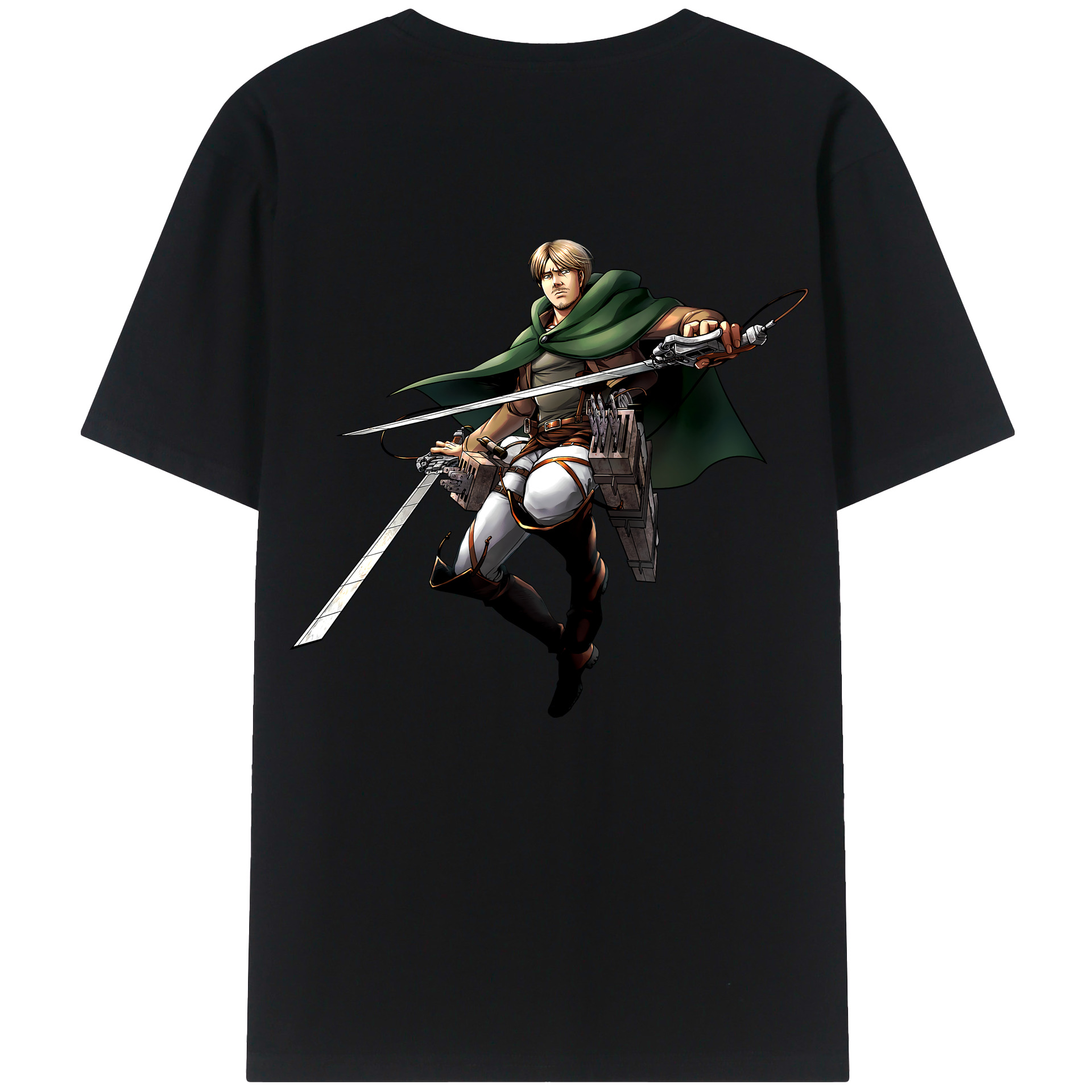 （画像用） 進撃の巨人 Attack on Titan 綿100％ メンズ半袖Tシャツ（バックプリント） 通気性