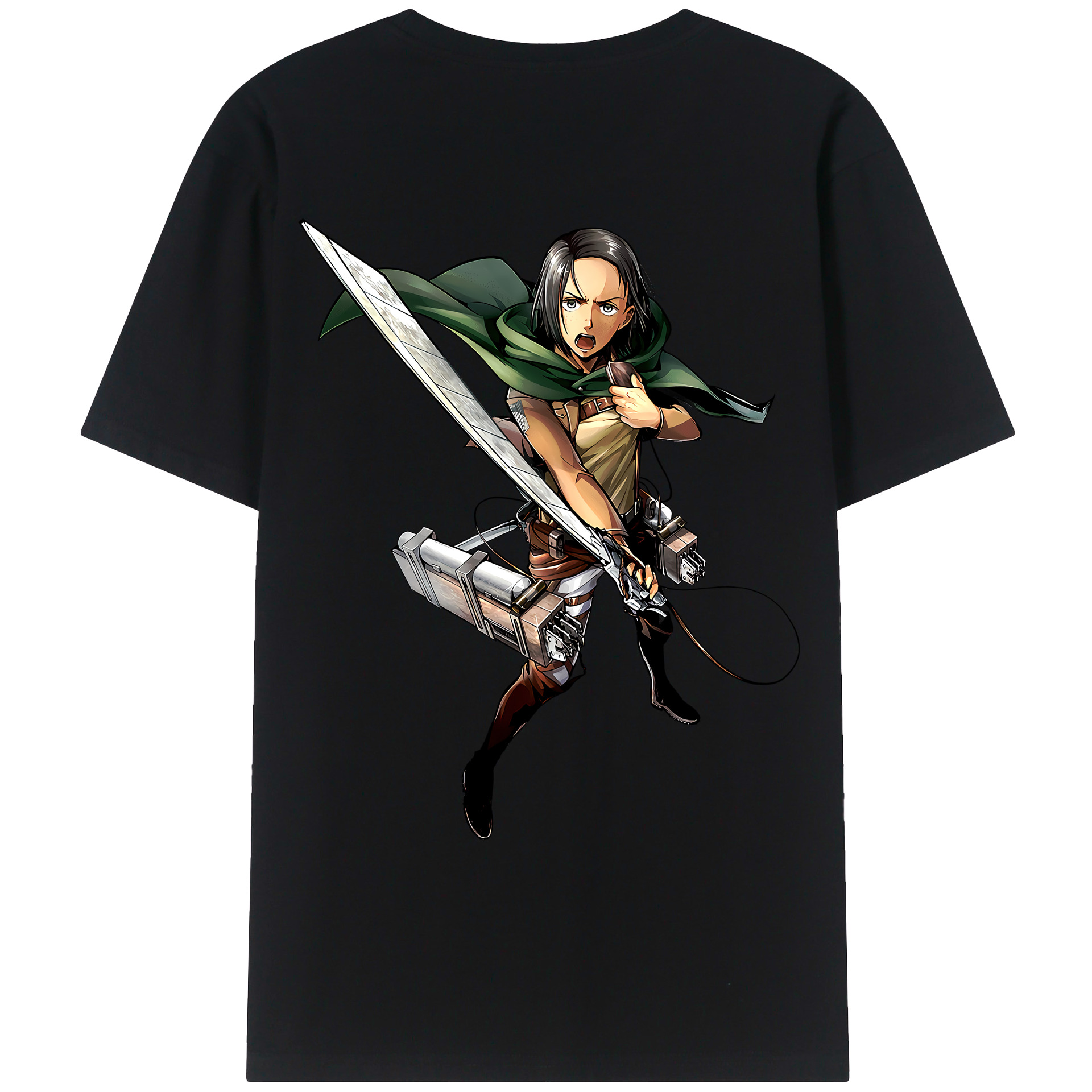 （画像用） 進撃の巨人 Attack on Titan 綿100％ メンズ半袖Tシャツ（バックプリント） 通気性