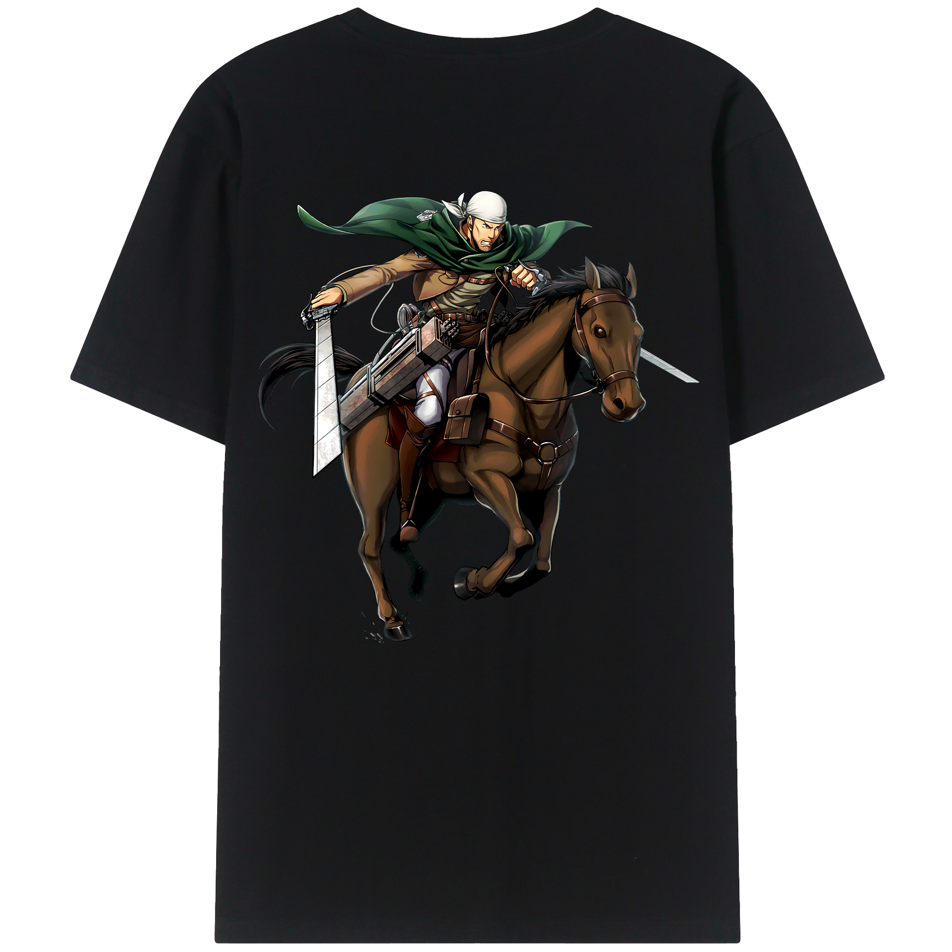 （画像用） 進撃の巨人 Attack on Titan 綿100％ メンズ半袖Tシャツ（バックプリント） 通気性