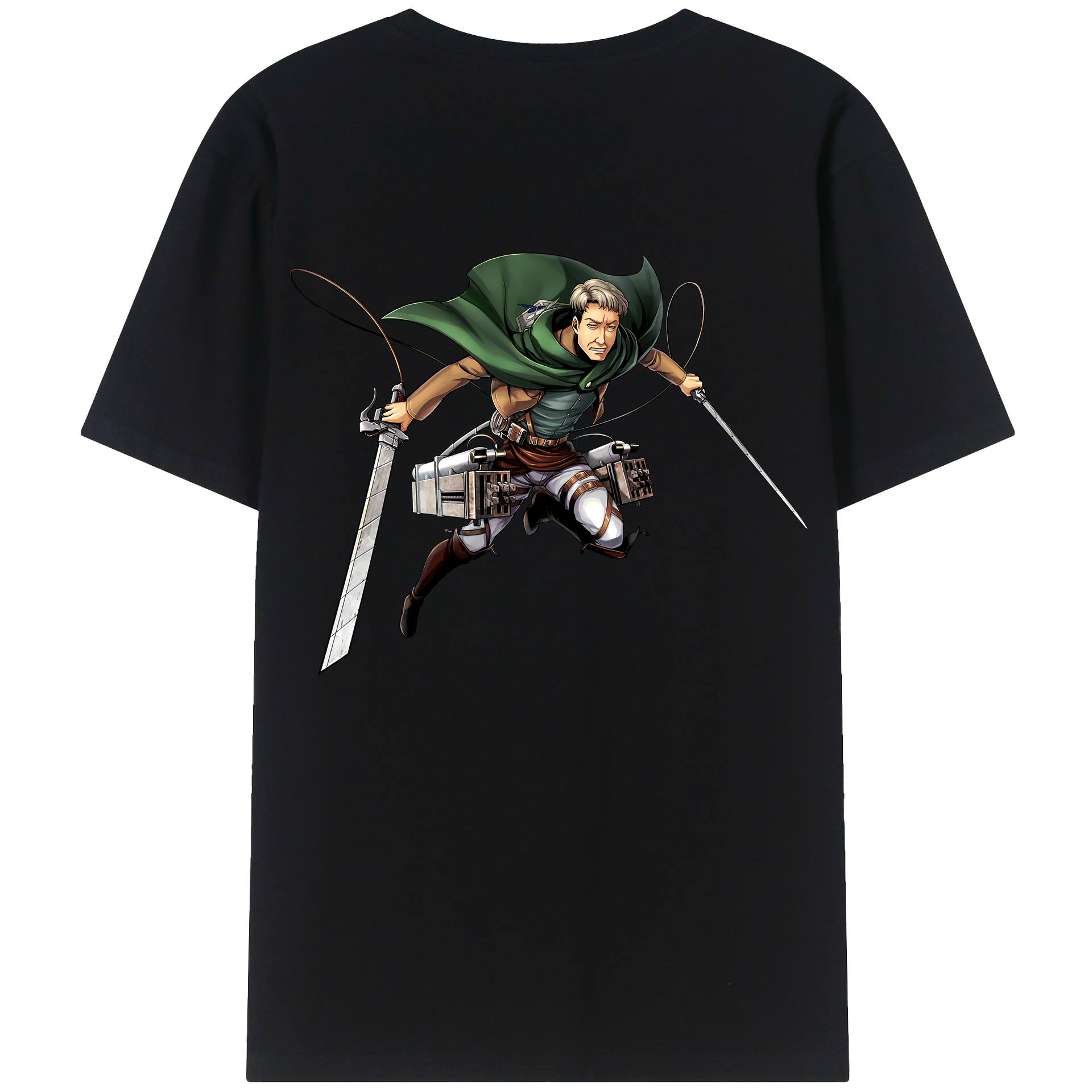 （画像用） 進撃の巨人 Attack on Titan 綿100％ メンズ半袖Tシャツ（バックプリント） 通気性