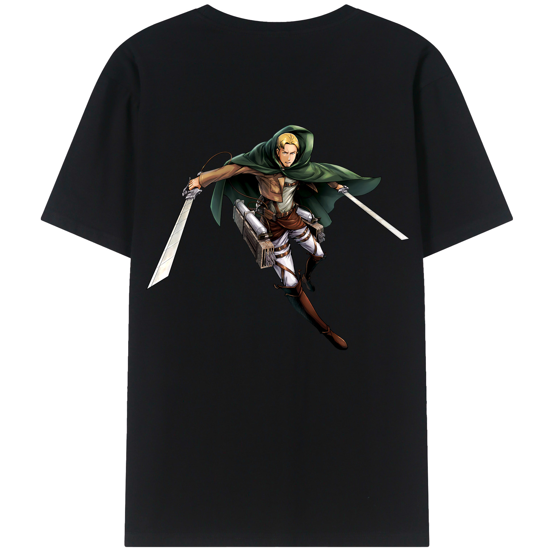 （画像用） 進撃の巨人 Attack on Titan 綿100％ メンズ半袖Tシャツ（バックプリント） 通気性