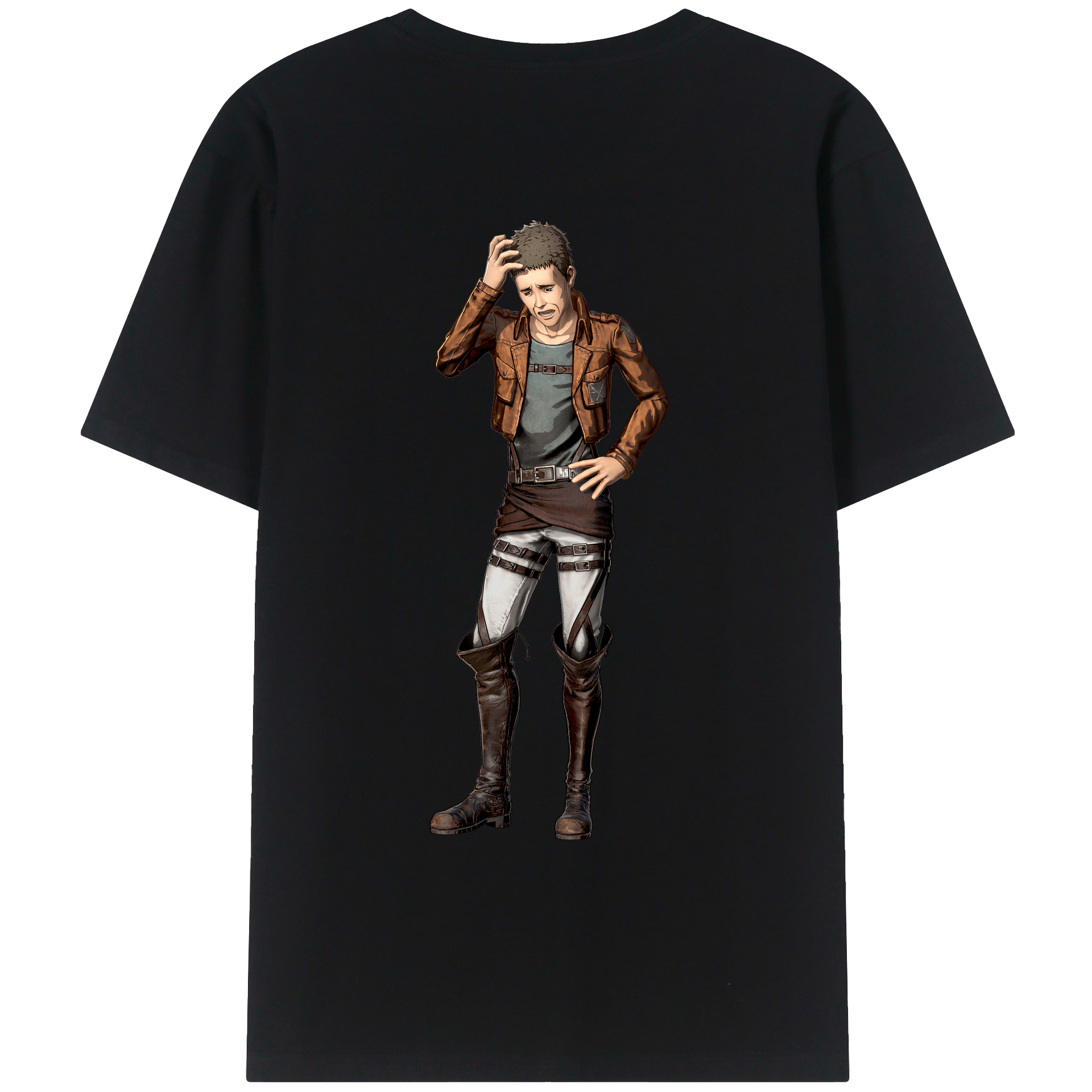 （画像用） 進撃の巨人 Attack on Titan 綿100％ メンズ半袖Tシャツ（バックプリント） 通気性