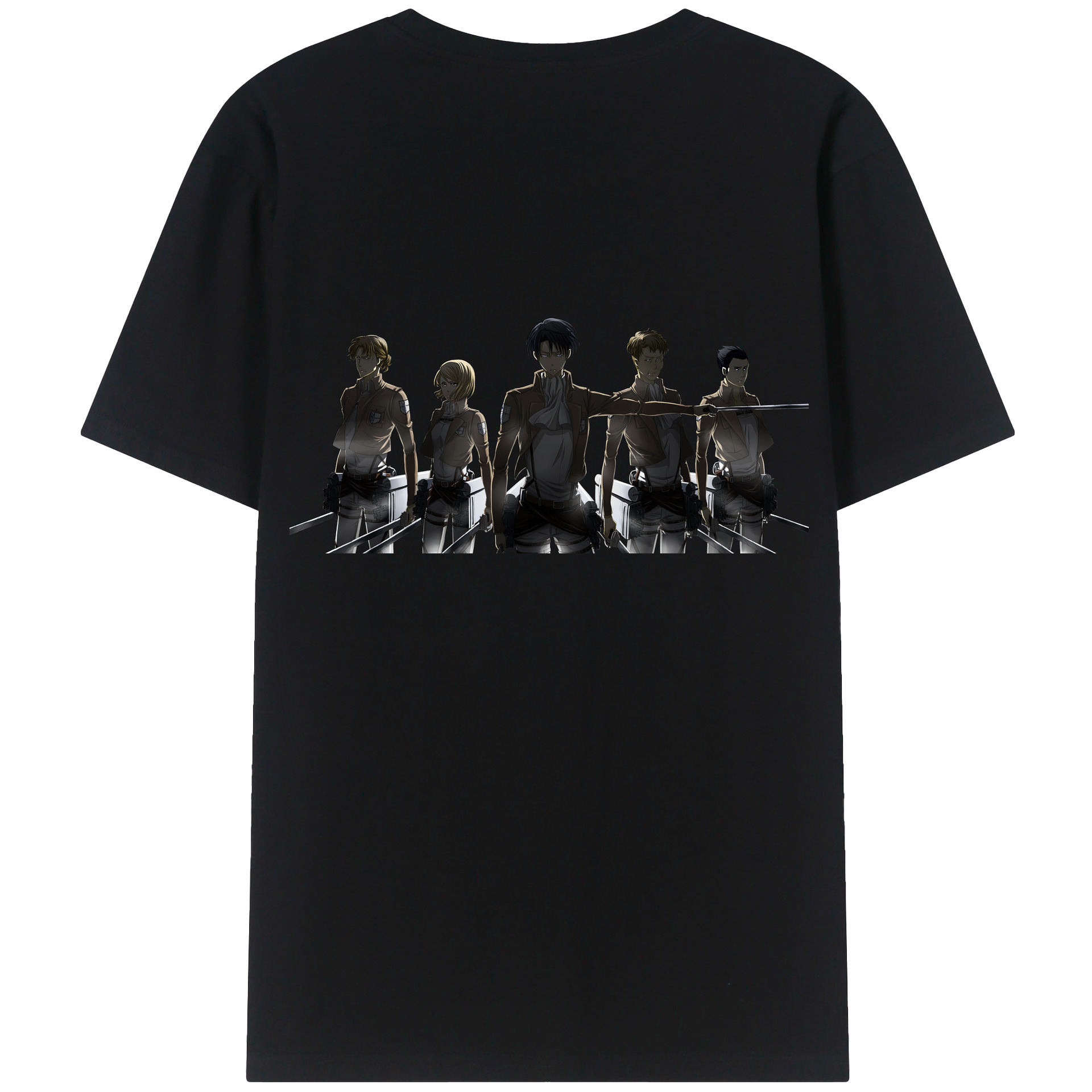 （画像用） 進撃の巨人 Attack on Titan 綿100％ メンズ半袖Tシャツ（バックプリント） 通気性