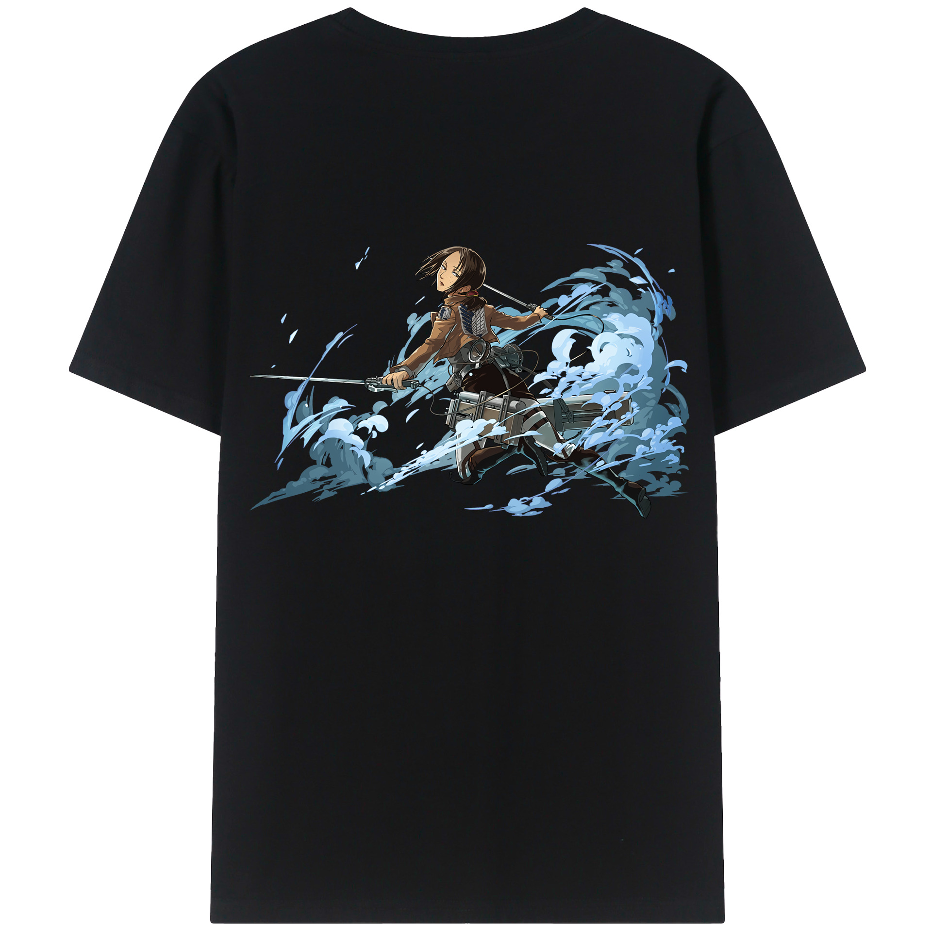 （画像用） 進撃の巨人 Attack on Titan 綿100％ メンズ半袖Tシャツ（バックプリント） 通気性