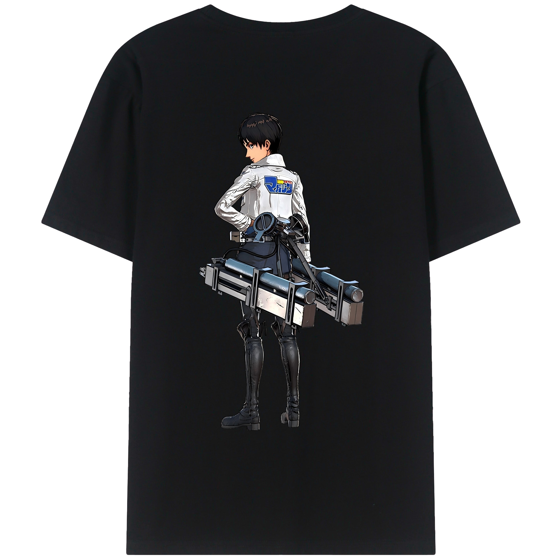 （画像用） 進撃の巨人 エレン･イェーガー Attack on Titan Eren Jäger 綿100％ メンズ半袖Tシャツ（バックプリント） 通気性