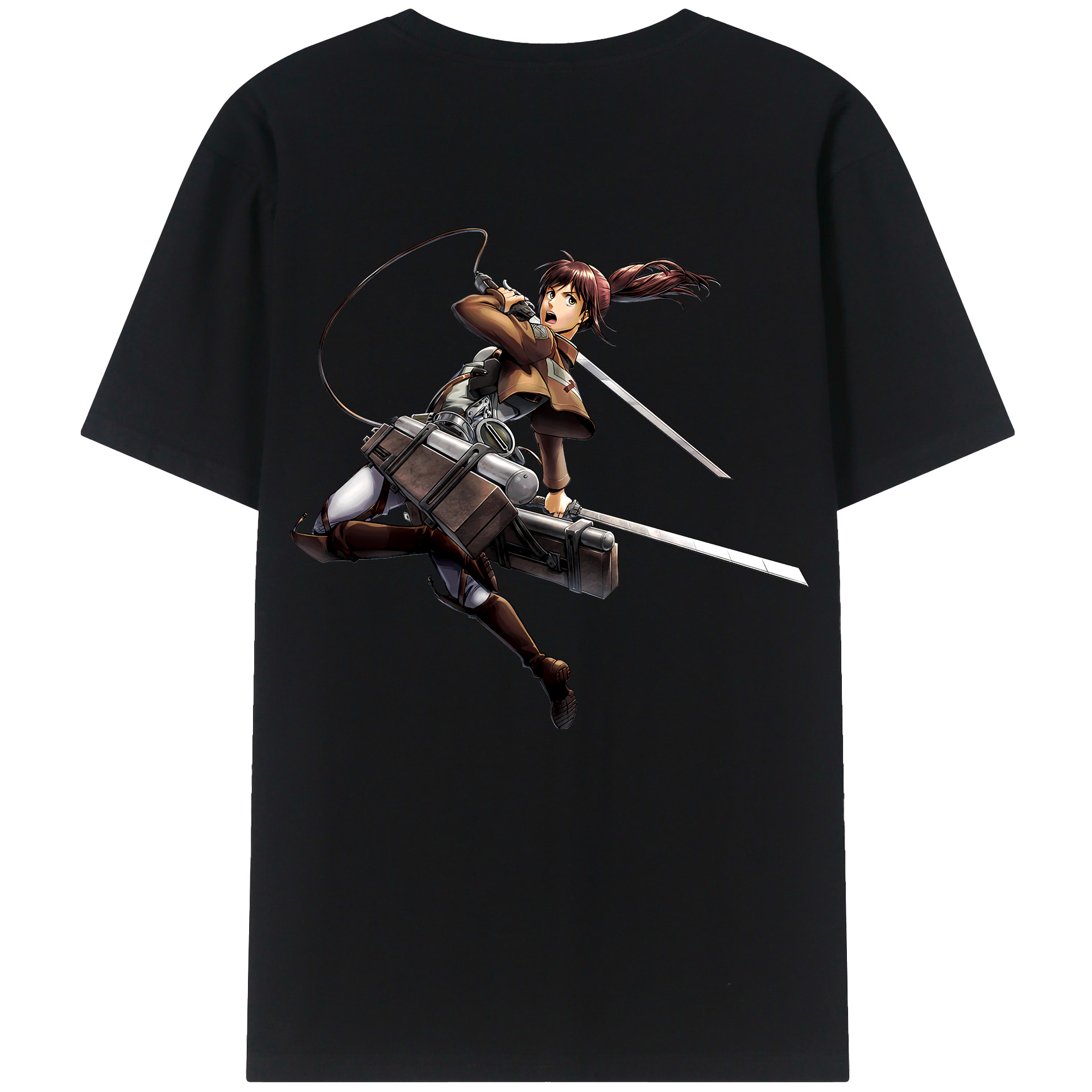 （画像用） 進撃の巨人 サシャ·ブラウス Attack on Titan Sasha Blaus 綿100％ メンズ半袖Tシャツ（バックプリント） 通気性