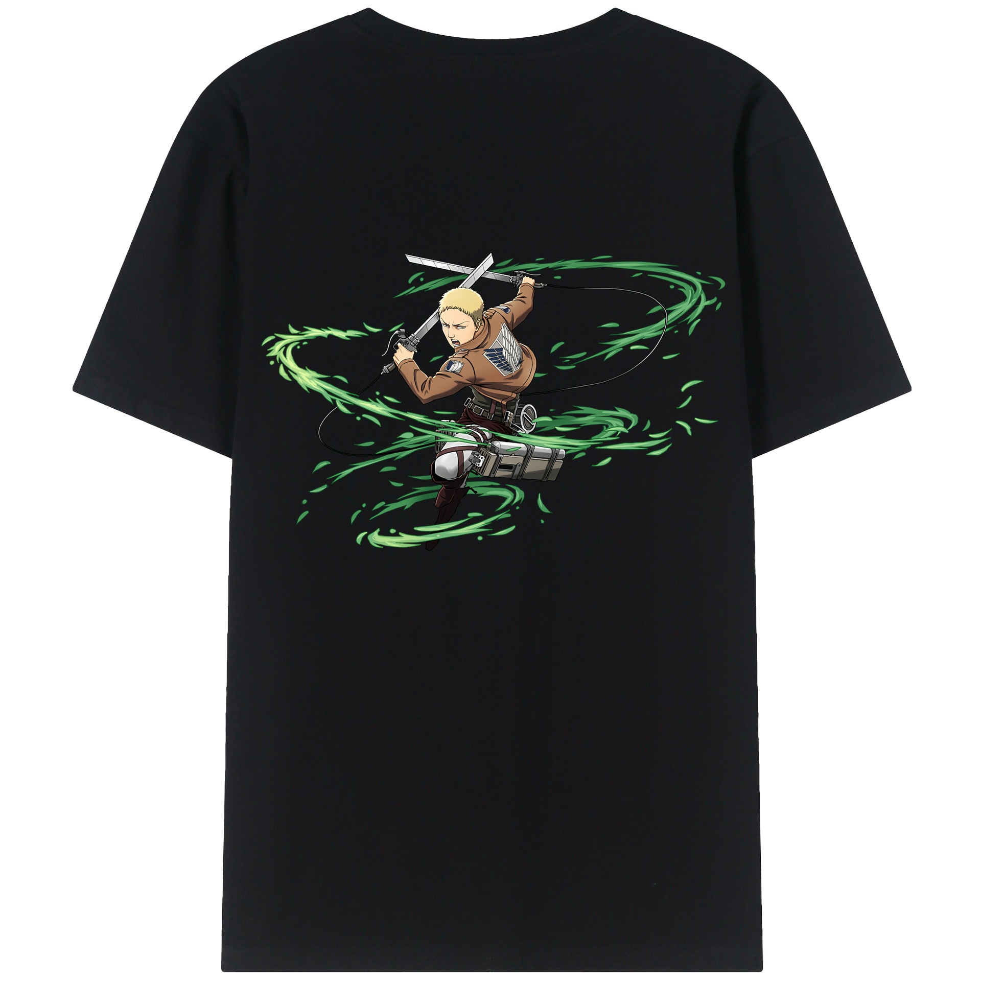 （画像用） 進撃の巨人 ライナー・ブラウン Attack on Titan Reiner Braun 綿100％ メンズ半袖Tシャツ（バックプリント） 通気性