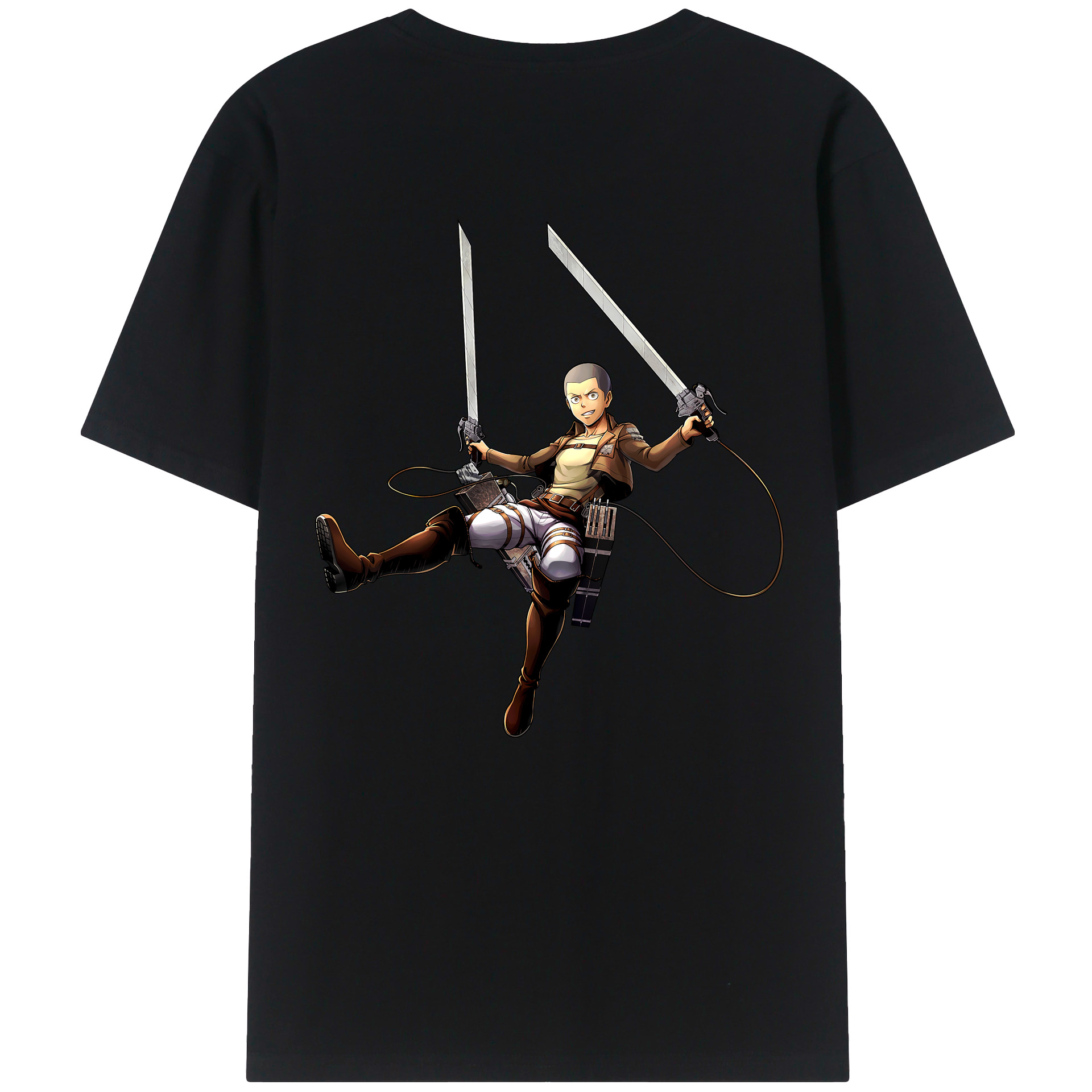 （画像用） 進撃の巨人 コニー·スプリンガー Attack on Titan Connie Springer 綿100％ メンズ半袖Tシャツ（バックプリント） 通気性