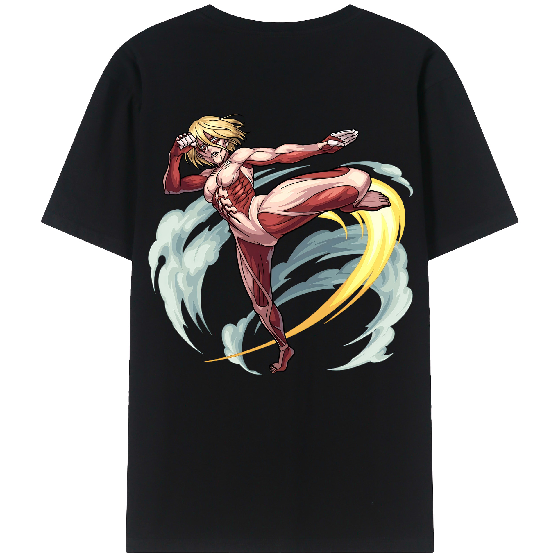 （画像用） 進撃の巨人 Attack on Titan 綿100％ メンズ半袖Tシャツ（バックプリント） 通気性