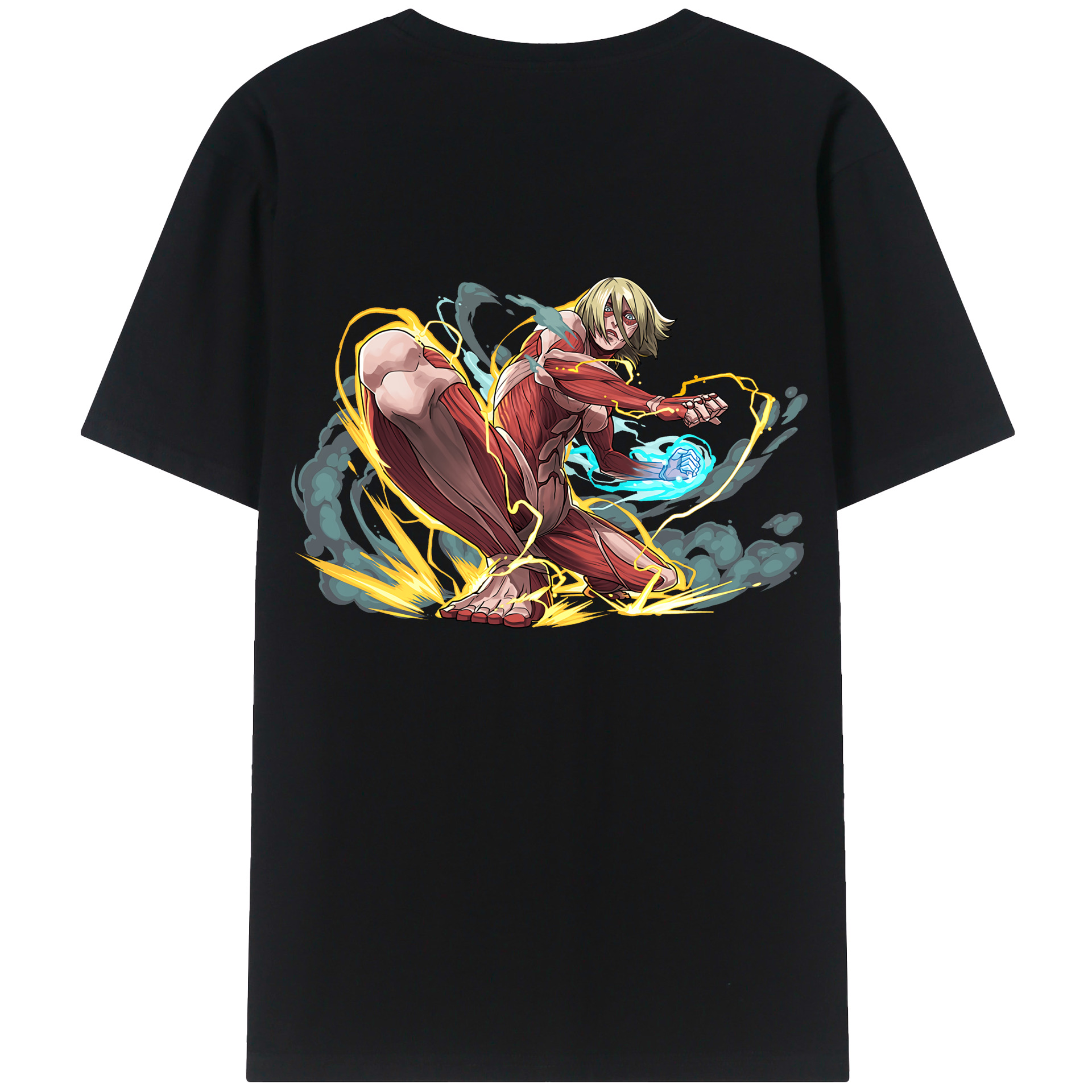 （画像用） 進撃の巨人 Attack on Titan 綿100％ メンズ半袖Tシャツ（バックプリント） 通気性