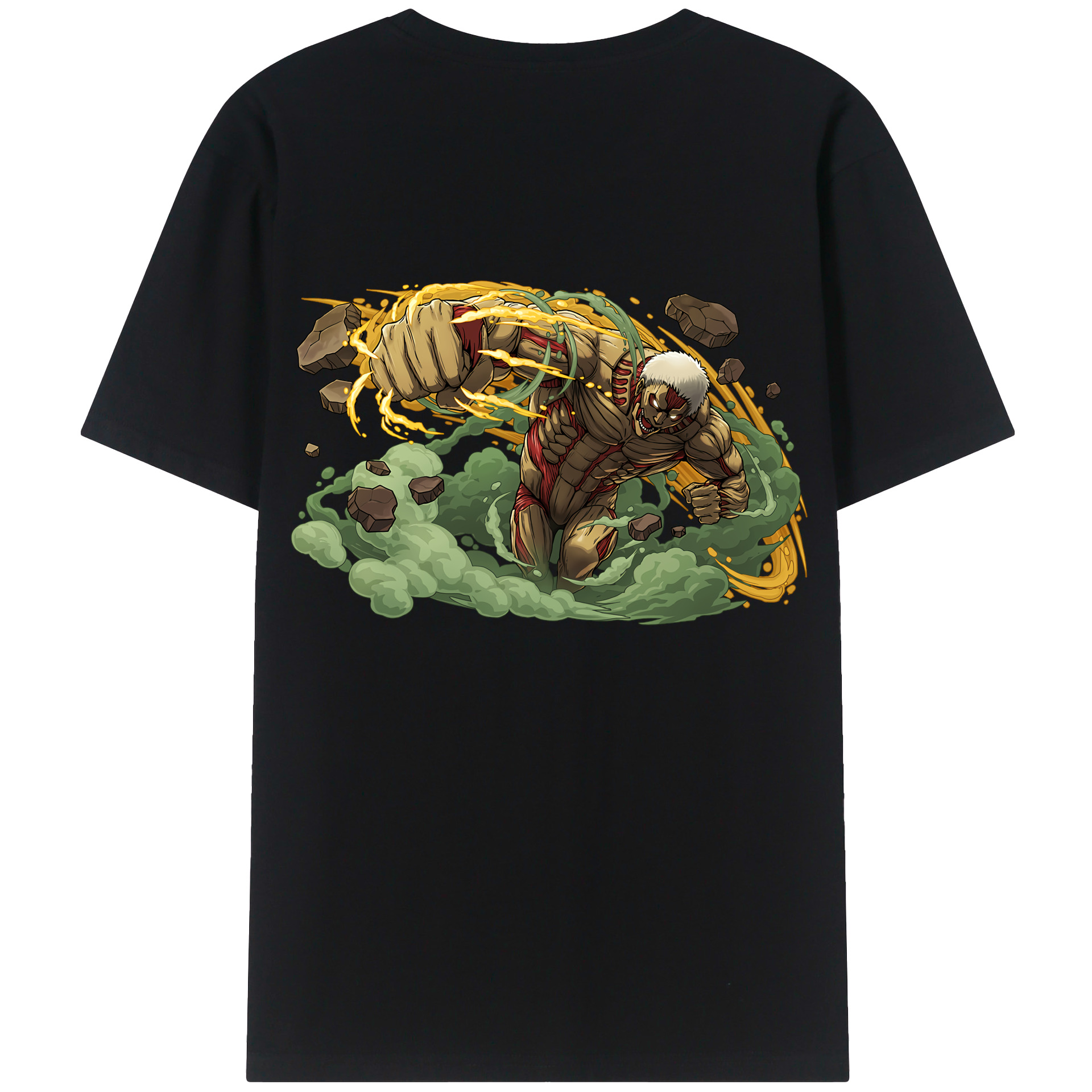 （画像用） 進撃の巨人 Attack on Titan 綿100％ メンズ半袖Tシャツ（バックプリント） 通気性